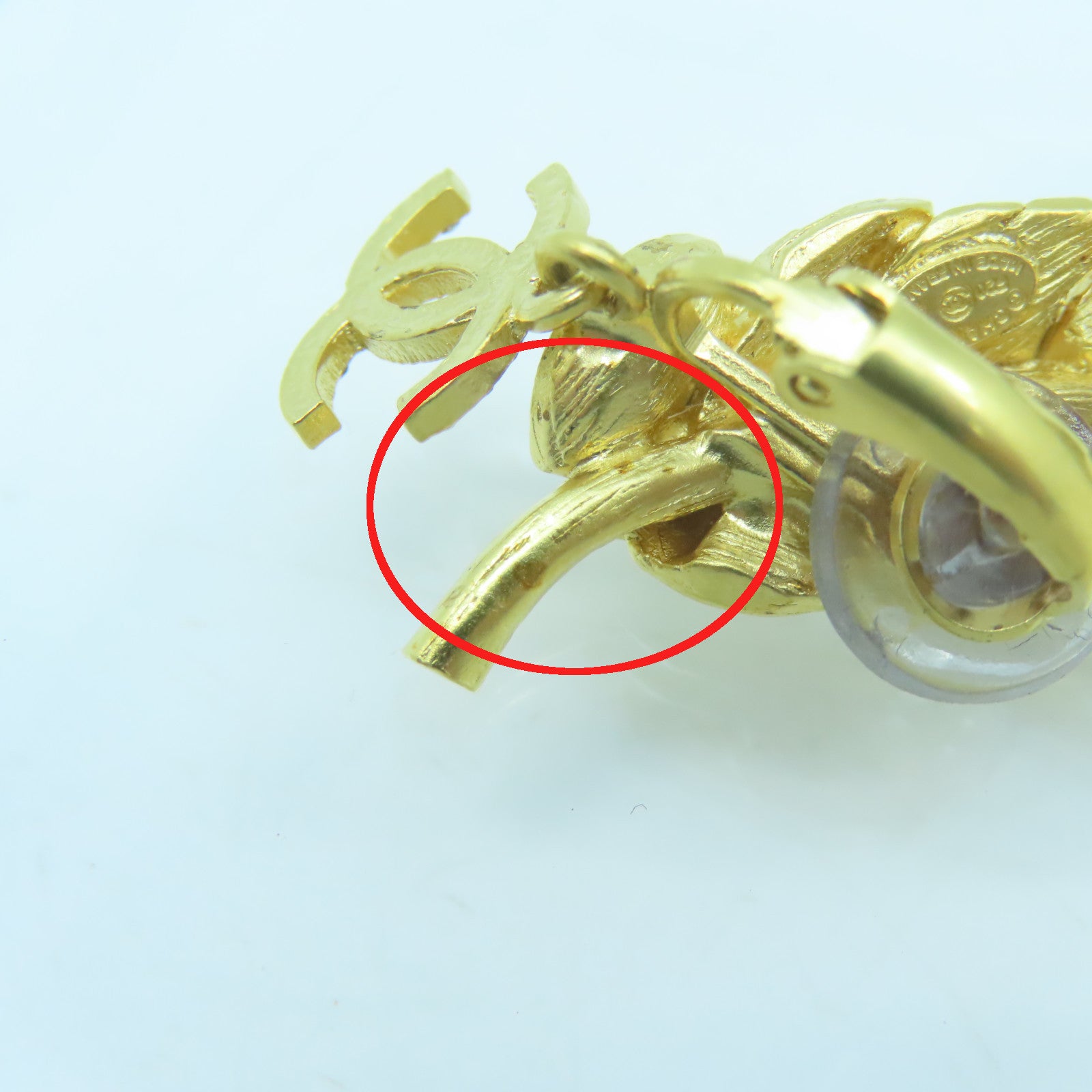 CHANEL metal Earrings clip earring gold