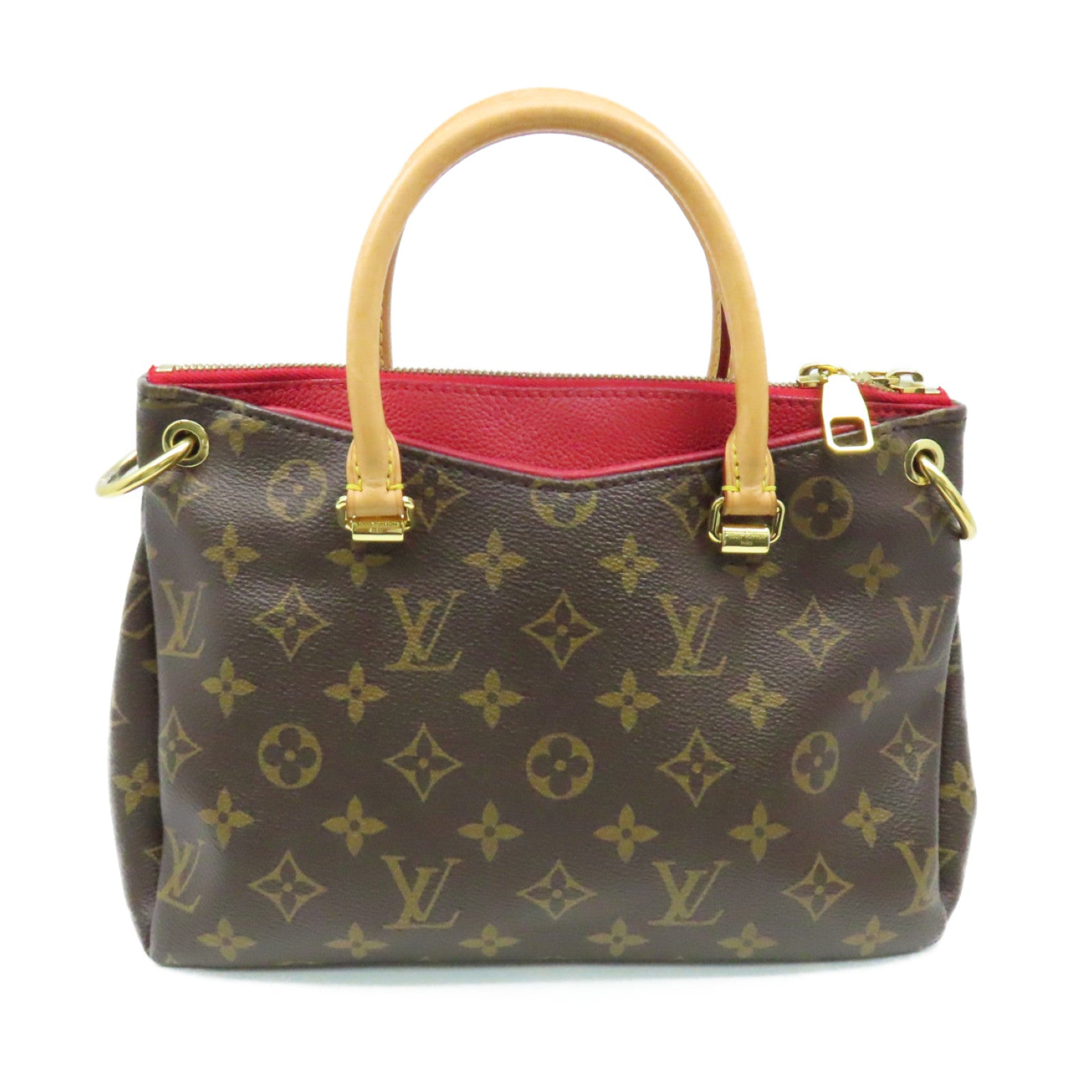 LOUIS VUITTON Monogram Pallas BB 2Way Shoulder Bag手挽肩背兩用袋啡色/紅色