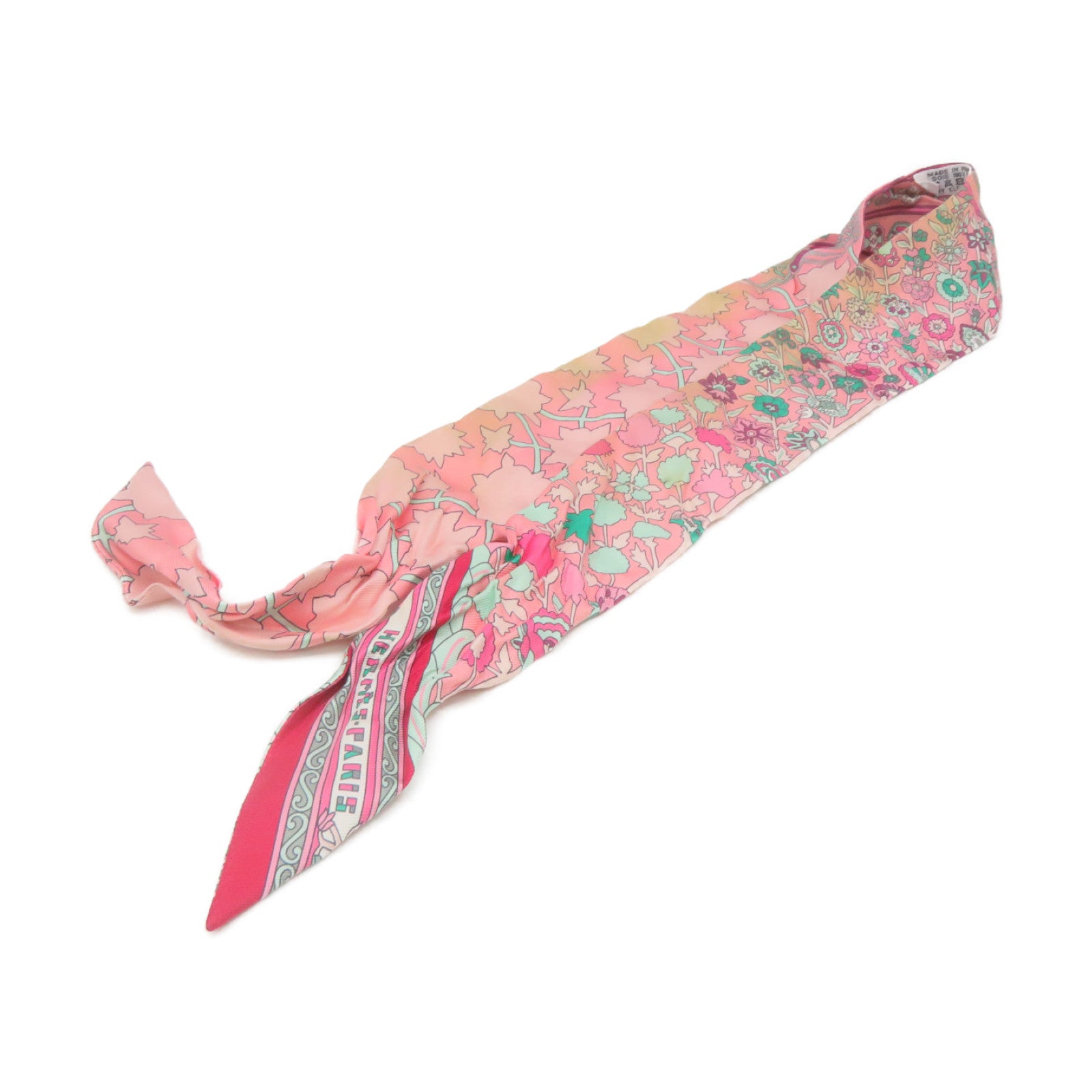 HERMES Silk Twilly Scarf Pink/Color