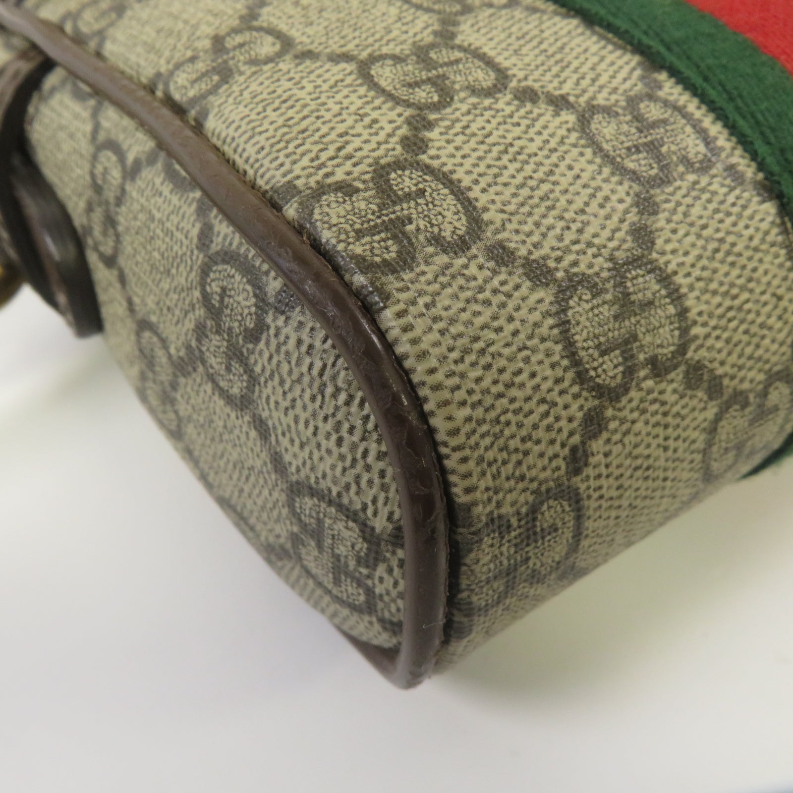 GUCCI 塗層帆布Ophidia Shoulder Bag金扣肩背袋啡色
