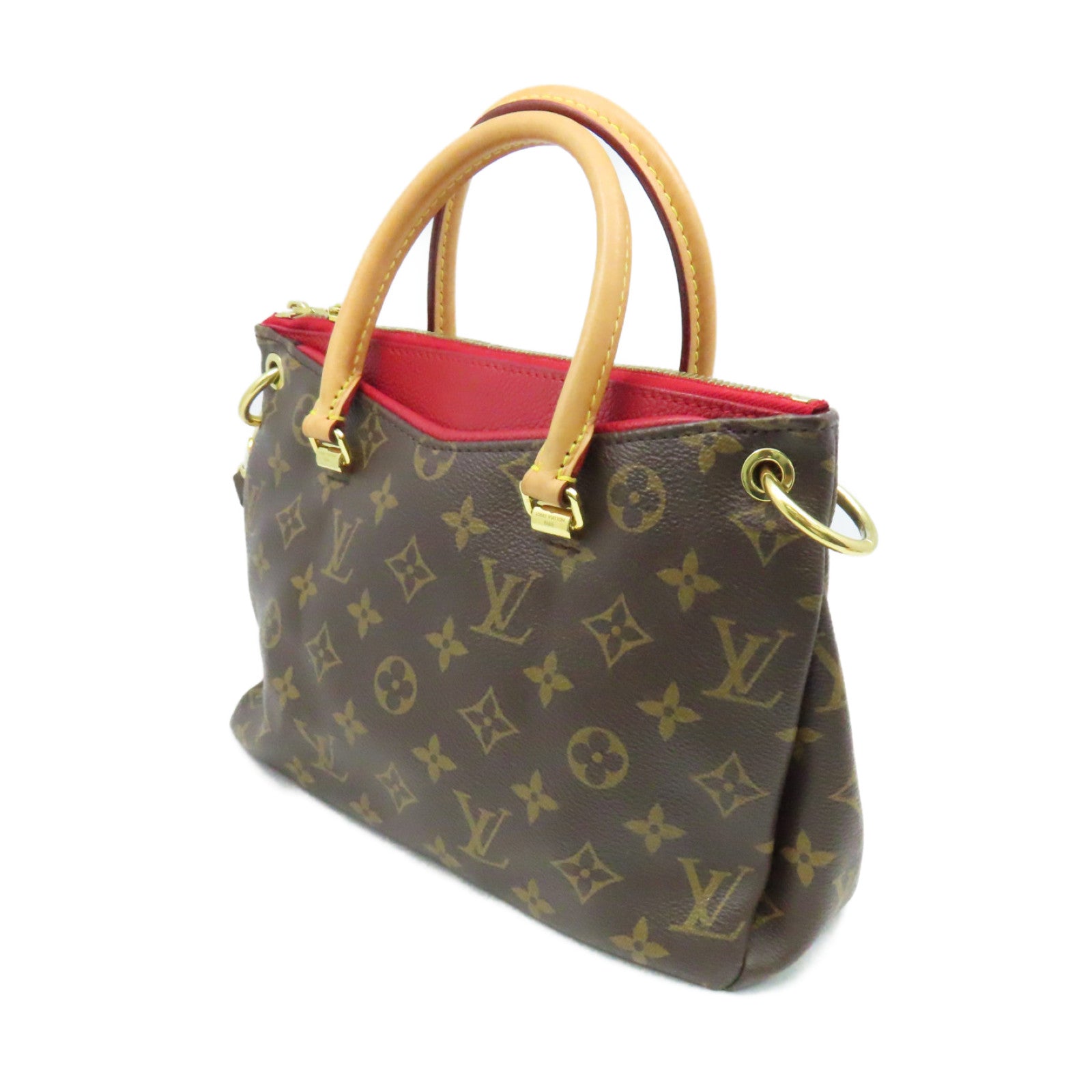 LOUIS VUITTON Monogram Pallas BB 2Way Shoulder Bag手挽肩背兩用袋啡色/紅色