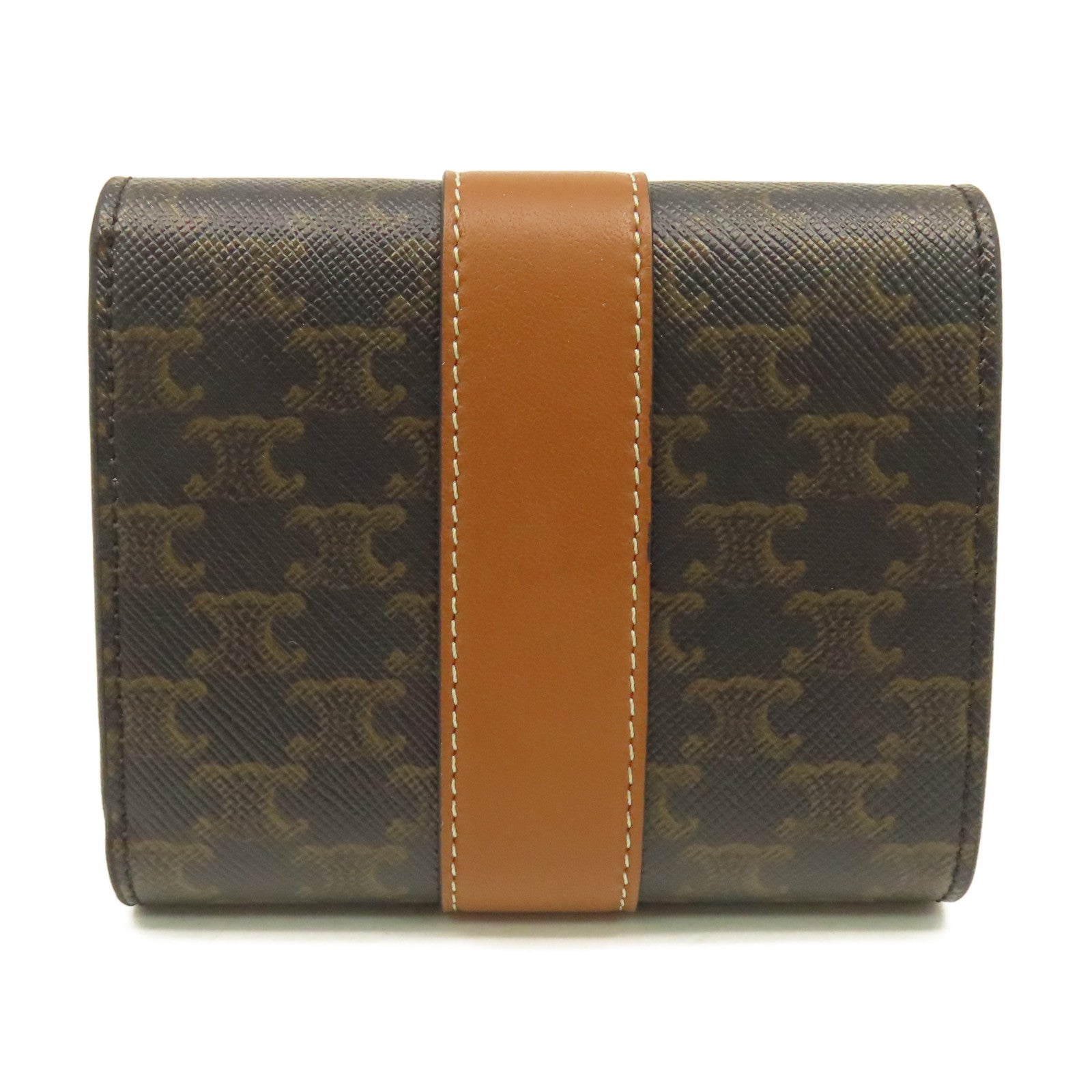 CELINE 塗層皮革Small Trifold Wallet短錢包啡色