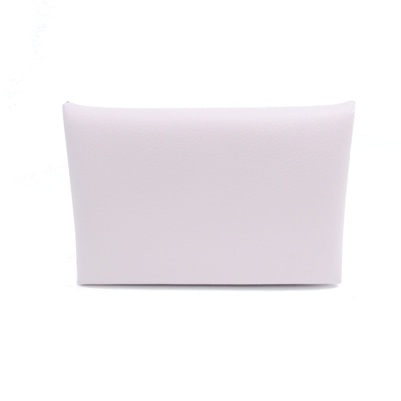 HERMES Chevre Leather Calvi Silver Buckle Card Holder Lavender
