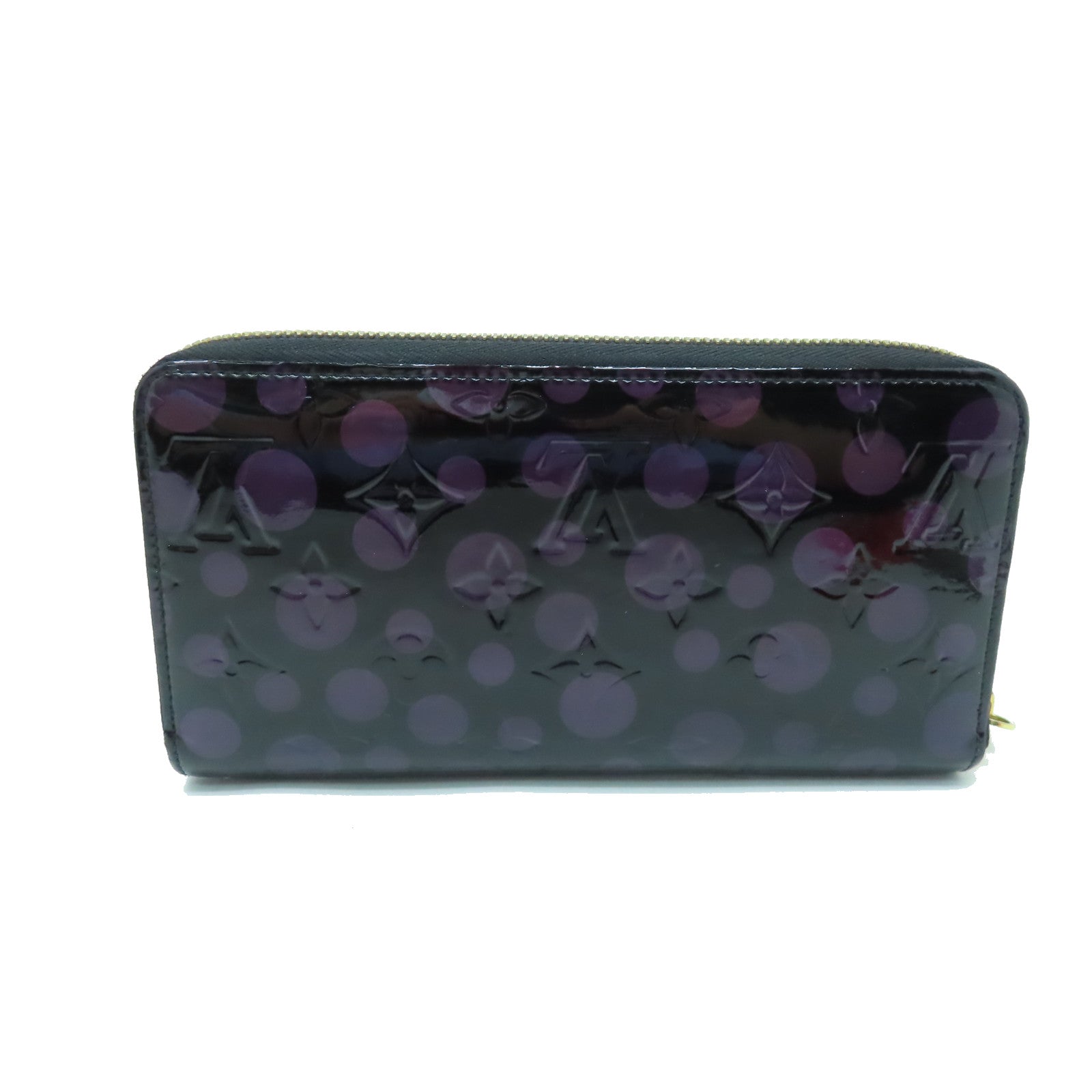 LOUIS VUITTON 【激減優惠】Vernis Dots Infinity Long Wallet金扣長錢包紫色