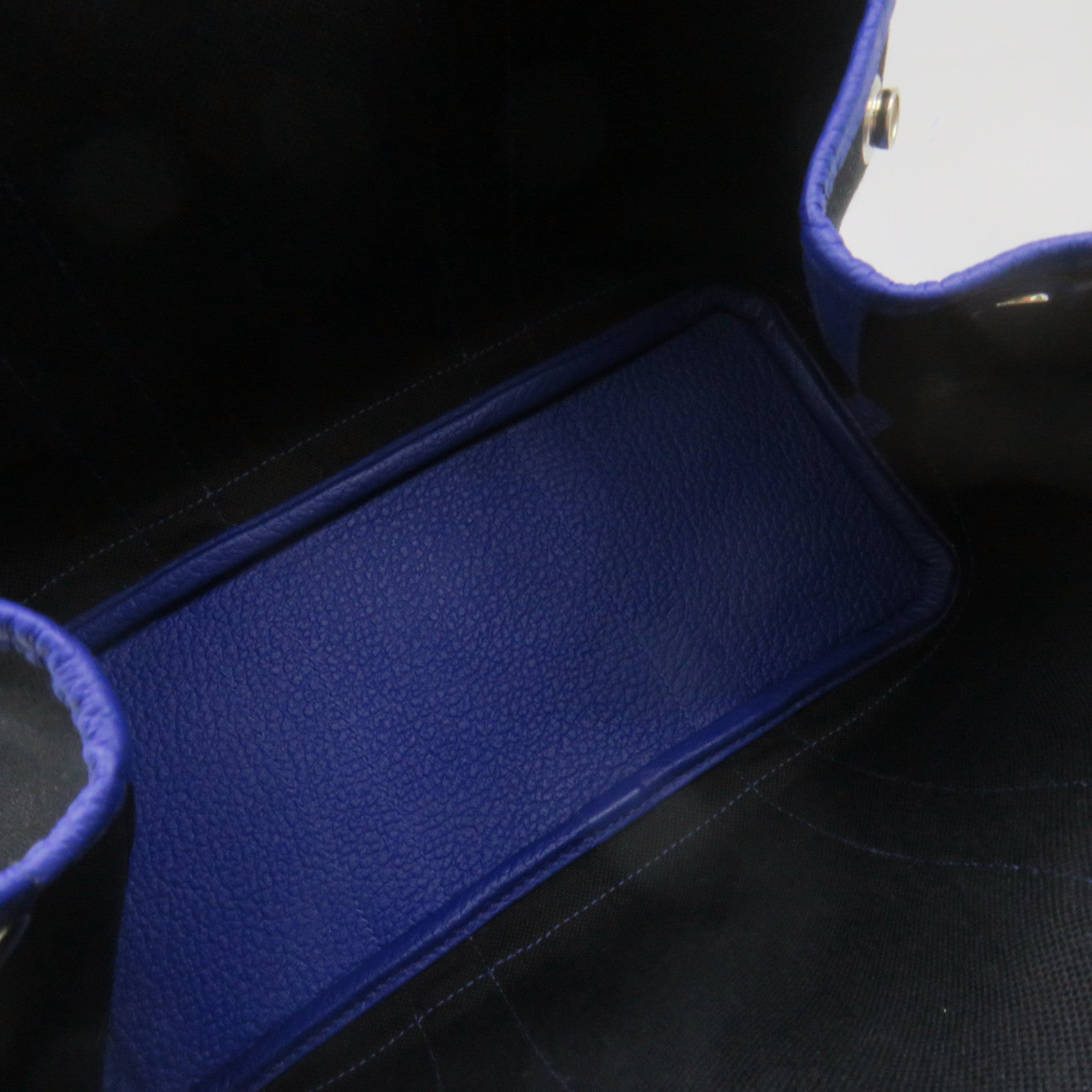 HERMES 帆布Garden Party TPM Tote Bag銀扣手挽袋黑色/藍色