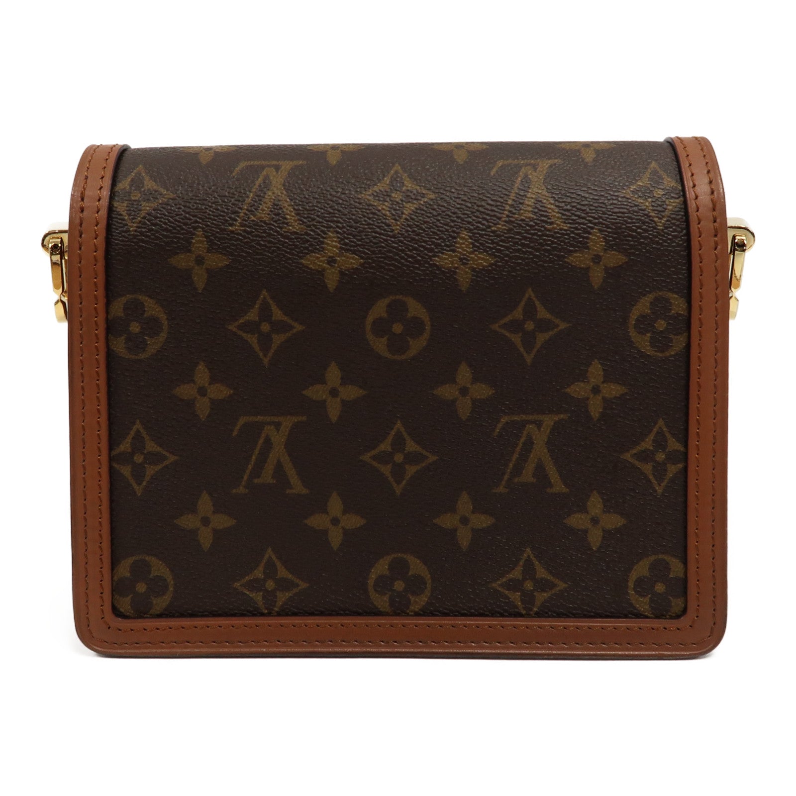 LOUIS VUITTON Monogram Mini Dauphine金扣肩背袋啡色