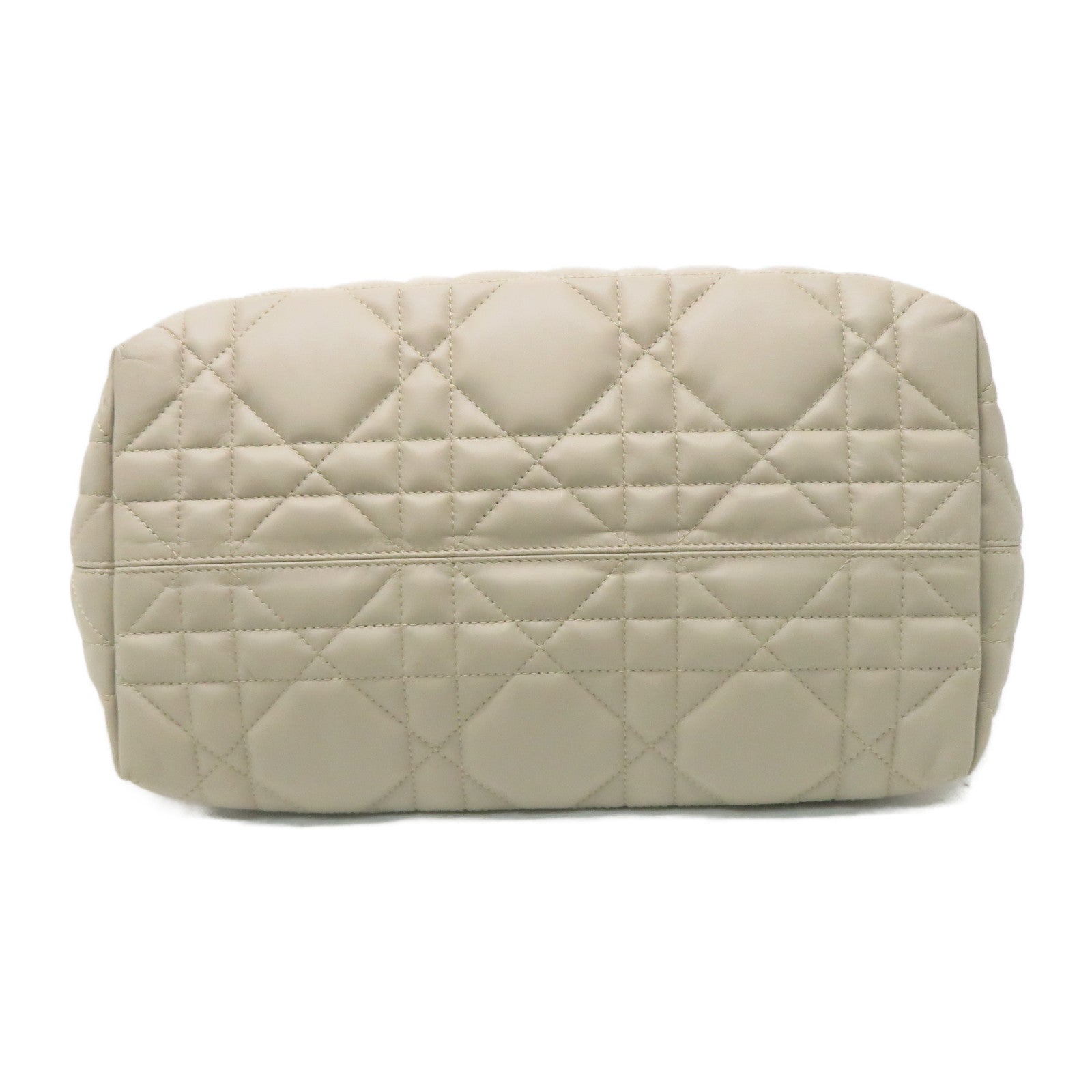 Dior 羊皮皮革Shoulder Bag金扣手挽肩背兩用袋米色