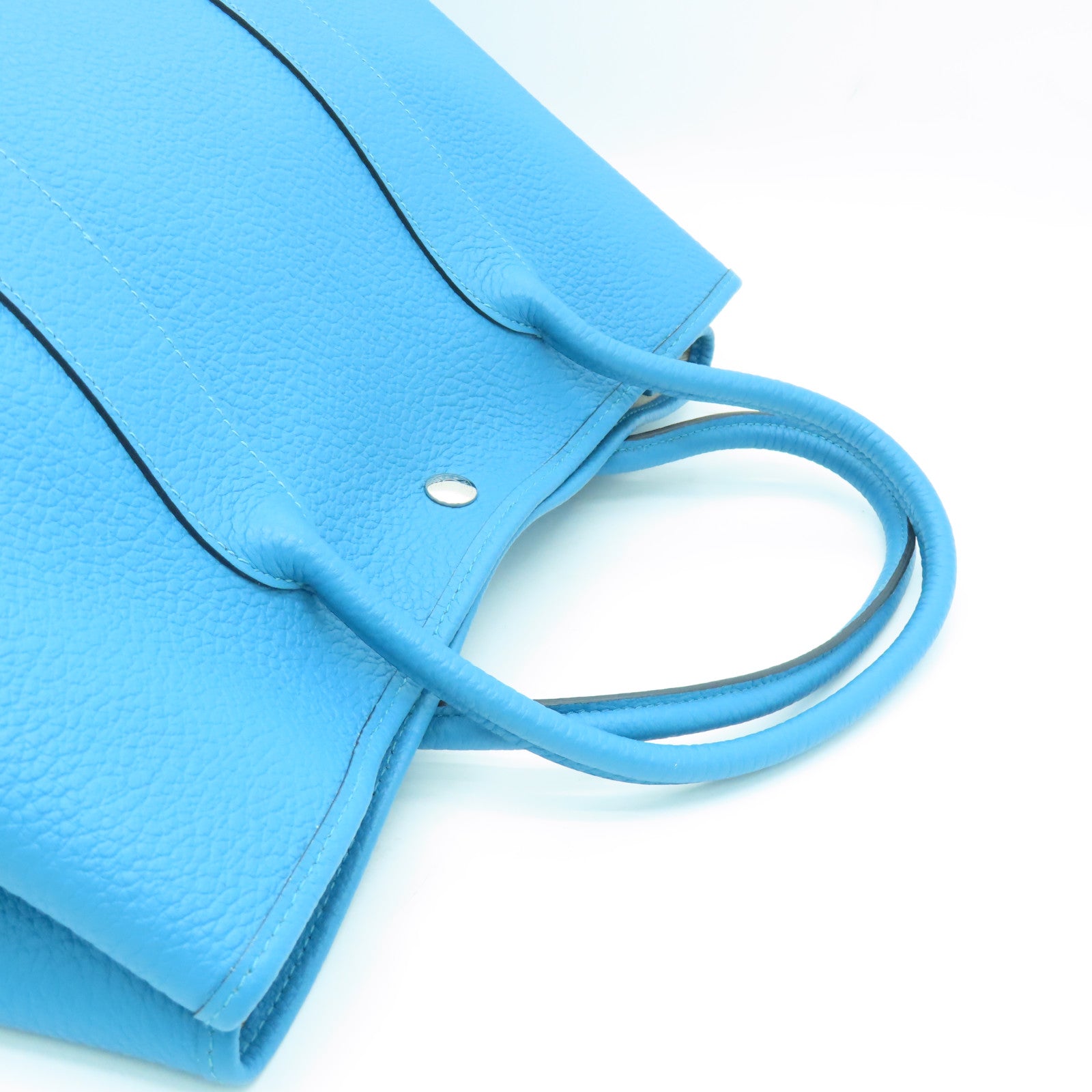 HERMES Negonda Leather GardenParty PM Silver Buckle Handle Bag