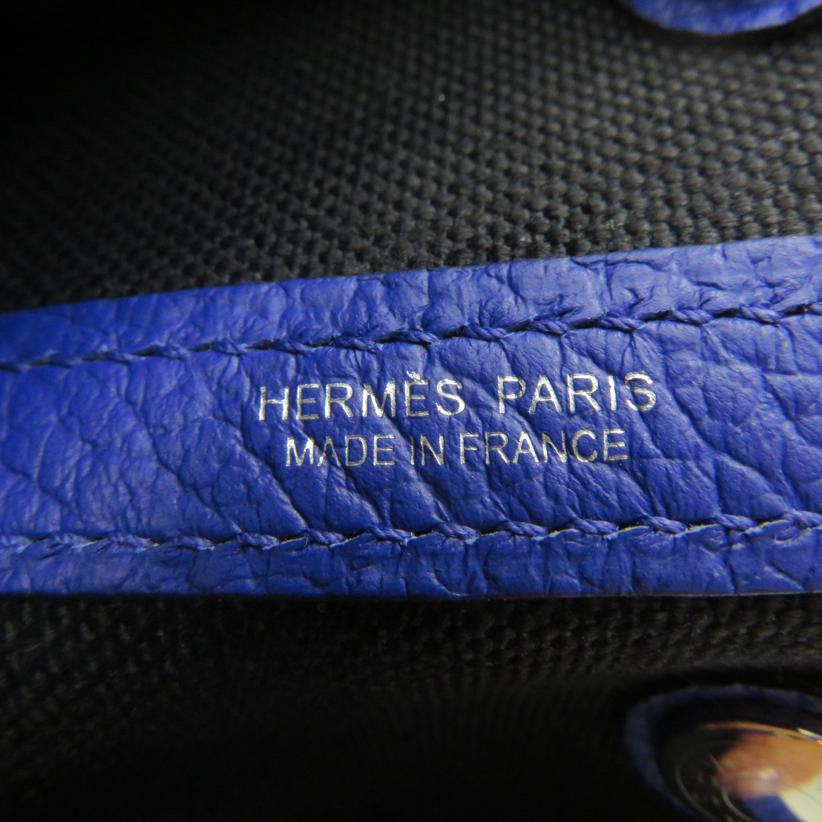 HERMES 帆布Garden Party TPM Tote Bag銀扣手挽袋黑色/藍色