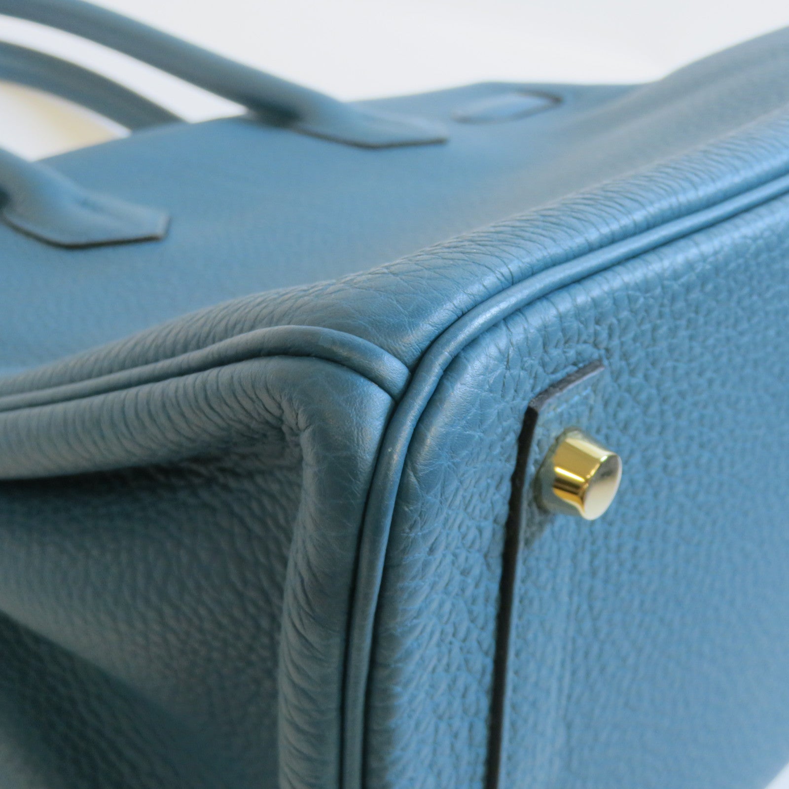 HERMES Togo皮革Birkin 30金扣手挽袋伊茲密爾藍色