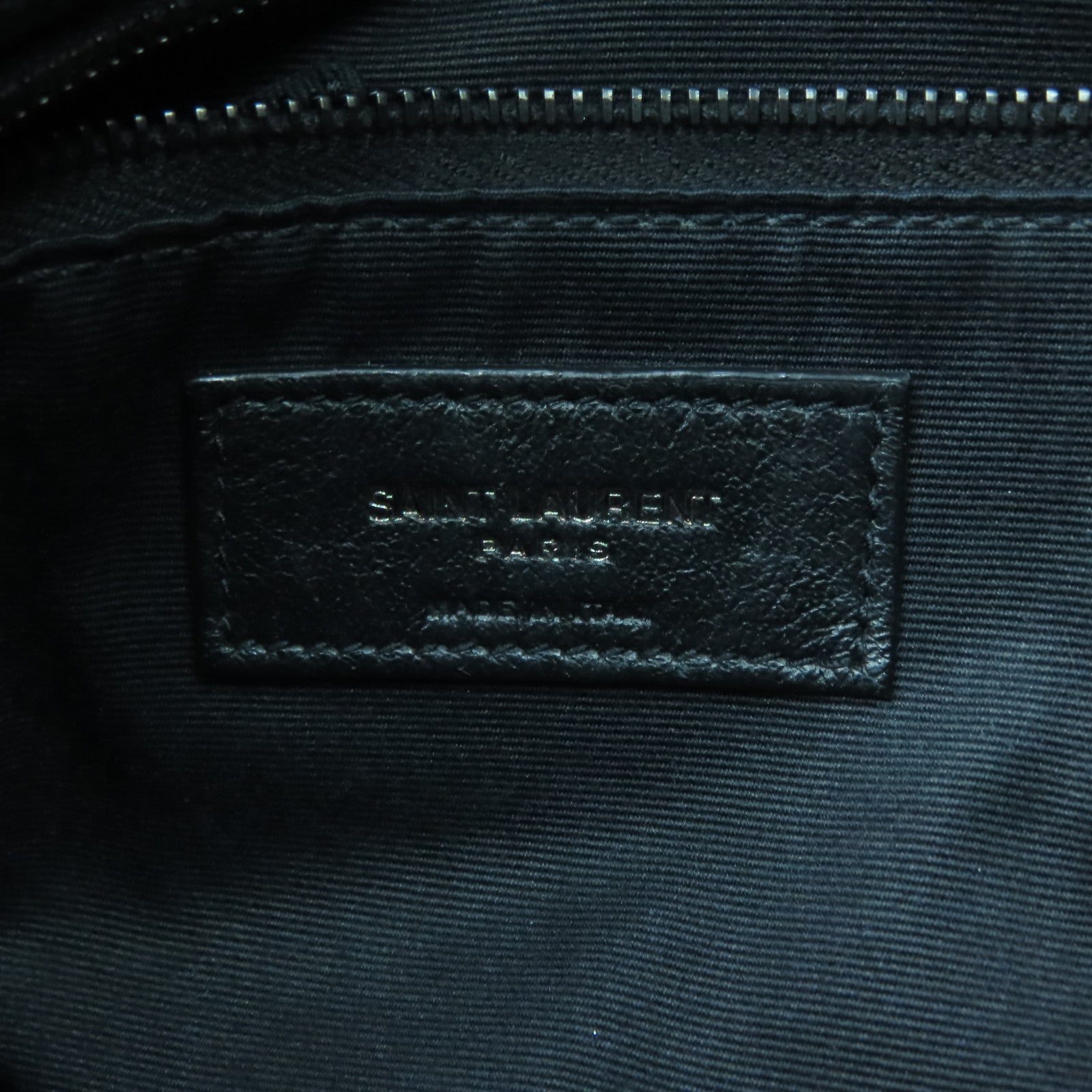 SAINT LAURENT 牛皮皮革Chain Shoulder黑扣/銀扣鏈帶肩背袋黑色