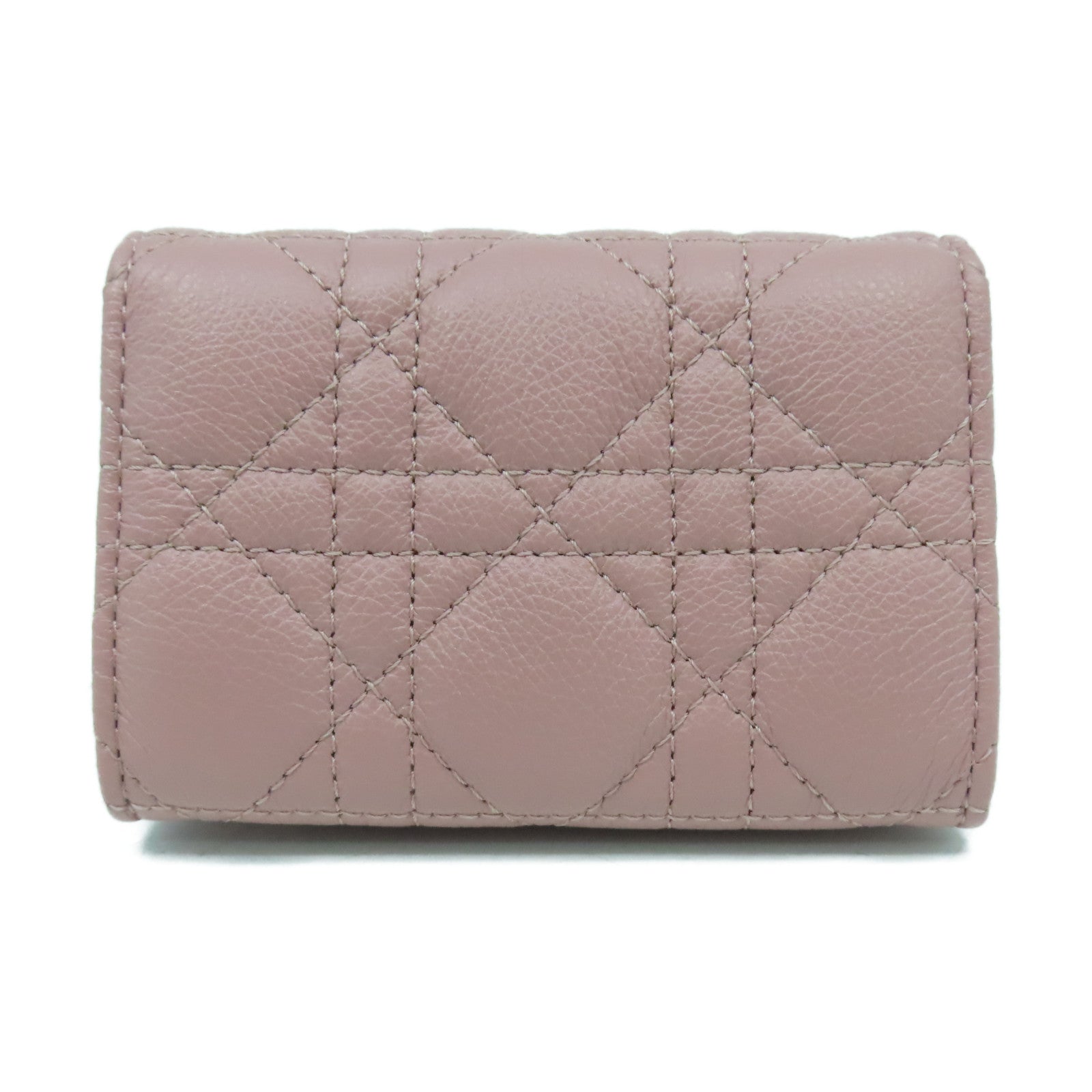 Dior 牛皮皮革Caro XS Wallet金扣錢包粉紅色
