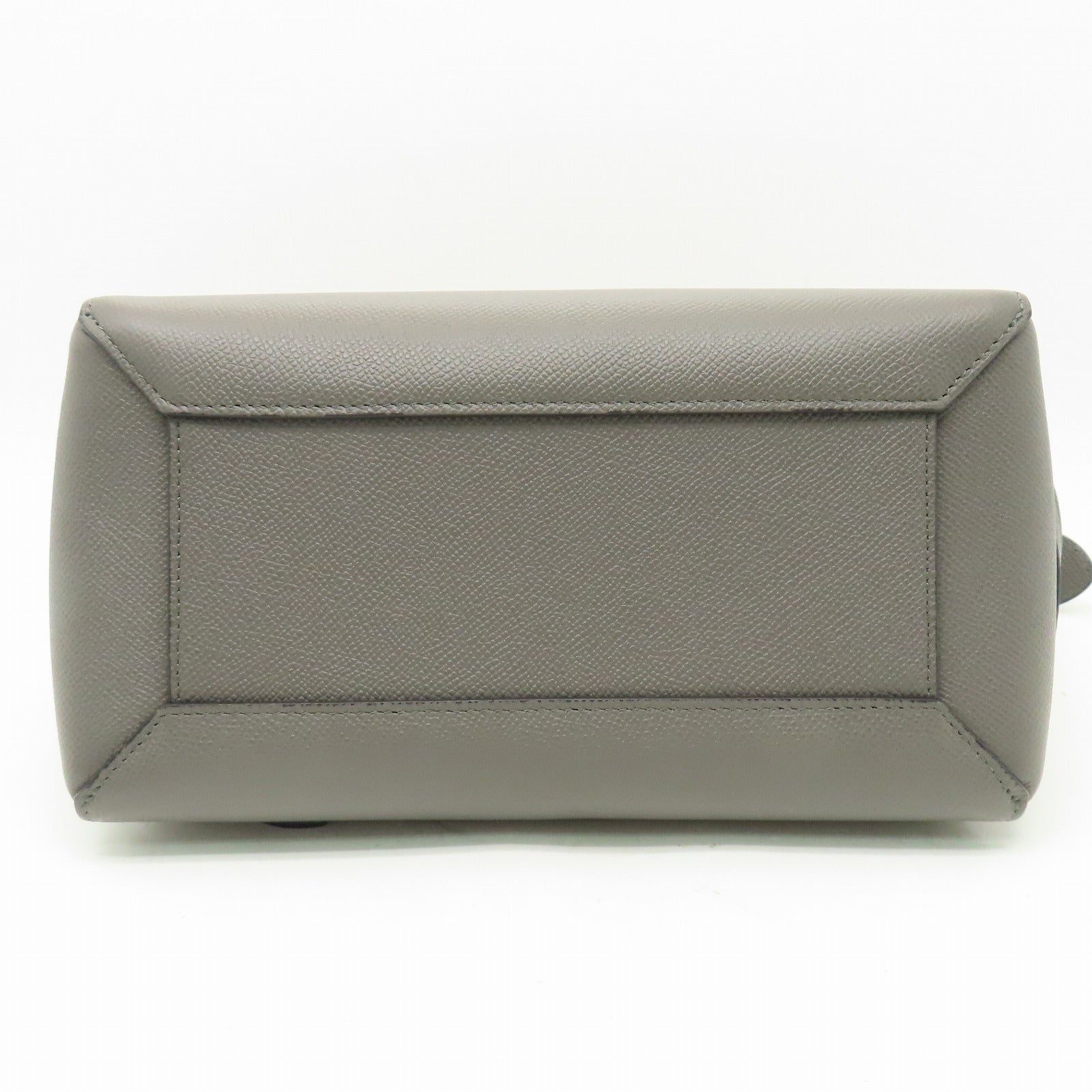 CELINE 牛皮皮革Micro Belt Bag金扣手挽肩背兩用袋灰色