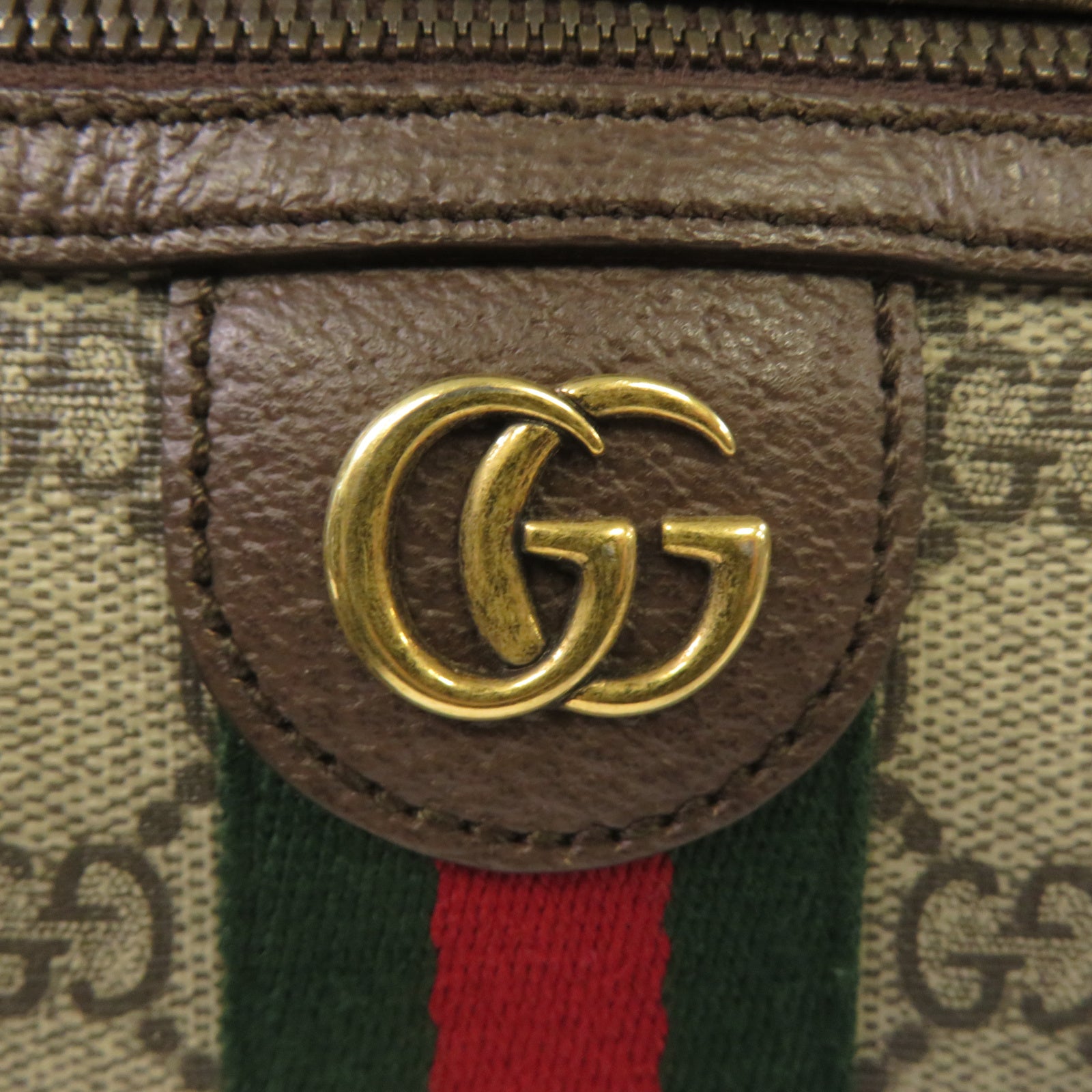 GUCCI 塗層帆布Ophidia Shoulder Bag金扣肩背袋啡色