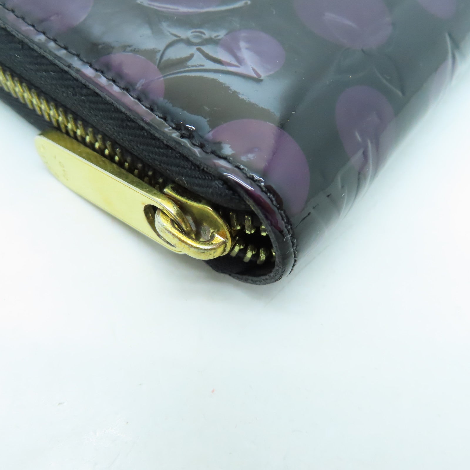 LOUIS VUITTON 【激減優惠】Vernis Dots Infinity Long Wallet金扣長錢包紫色