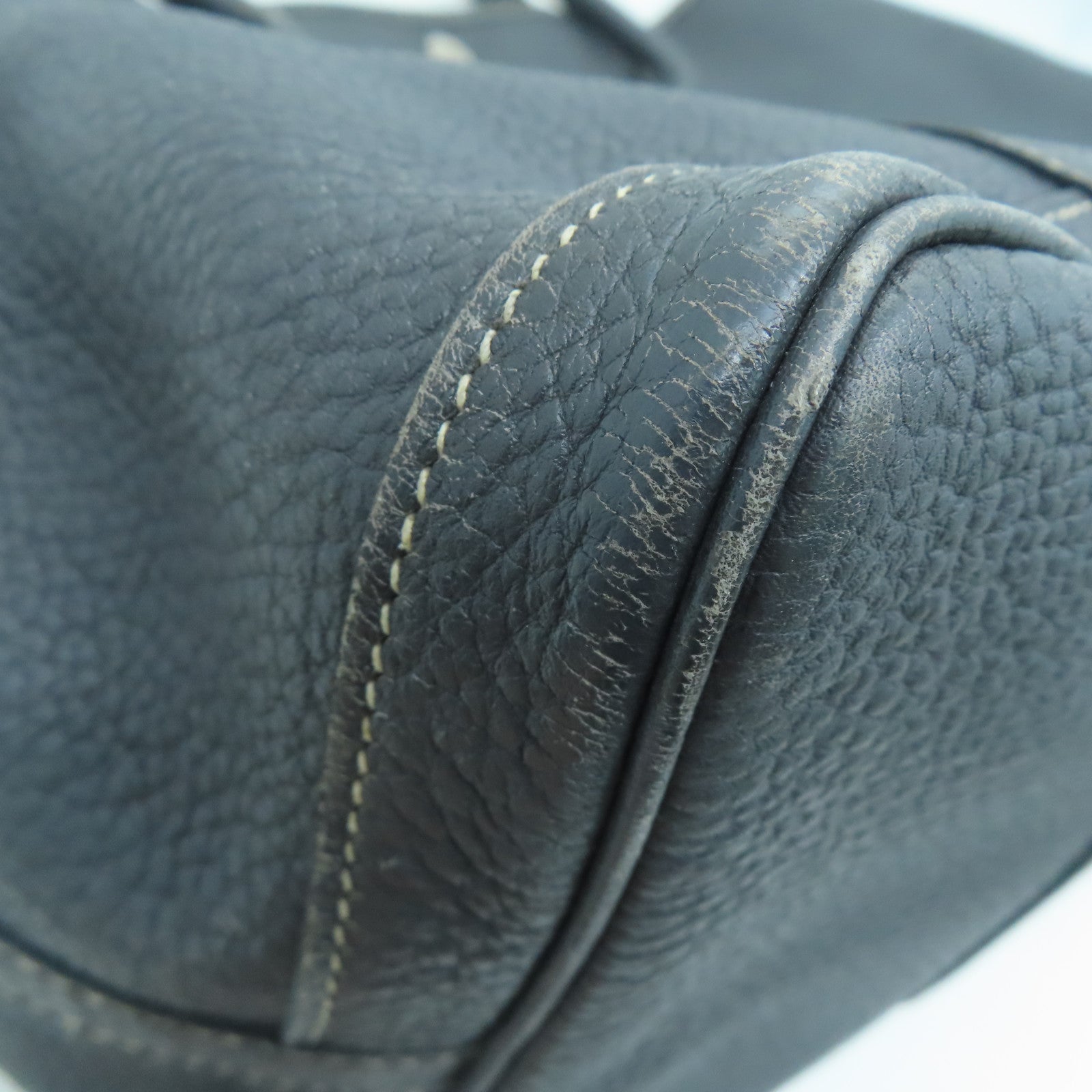 HERMES Negonda皮革Garden Party PM銀扣手挽袋灰色