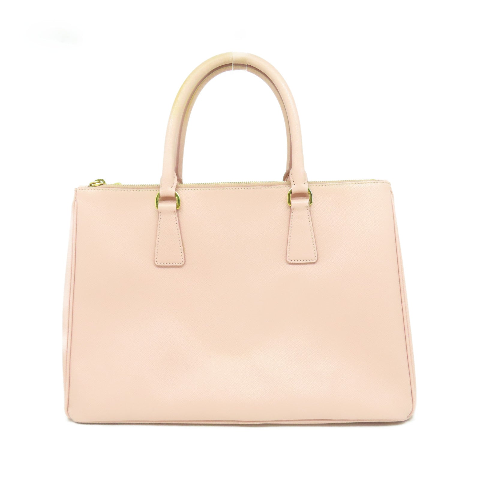 PRADA 牛皮皮革Saffiano Bag金扣手挽肩背兩用袋粉紅色
