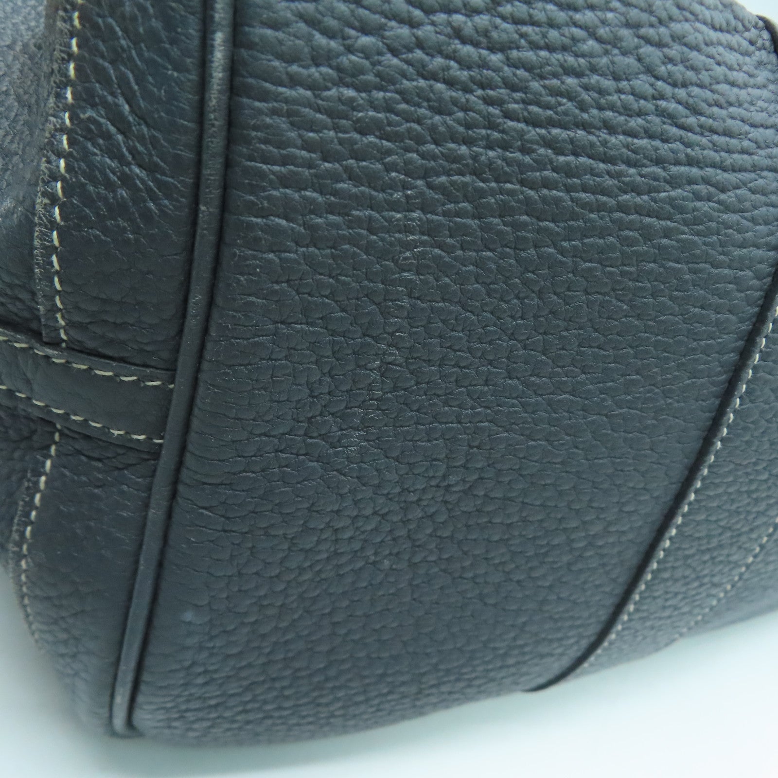 HERMES Negonda皮革Garden Party PM銀扣手挽袋灰色