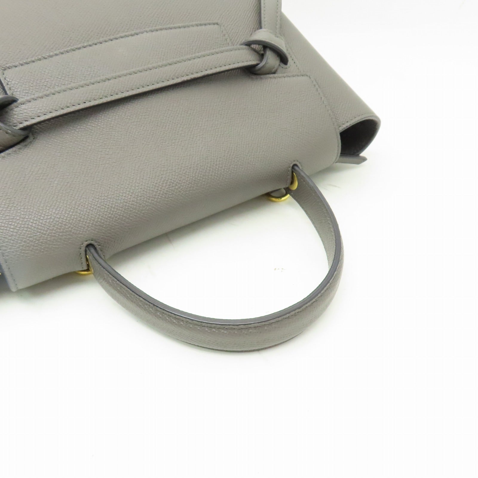 CELINE 牛皮皮革Micro Belt Bag金扣手挽肩背兩用袋灰色