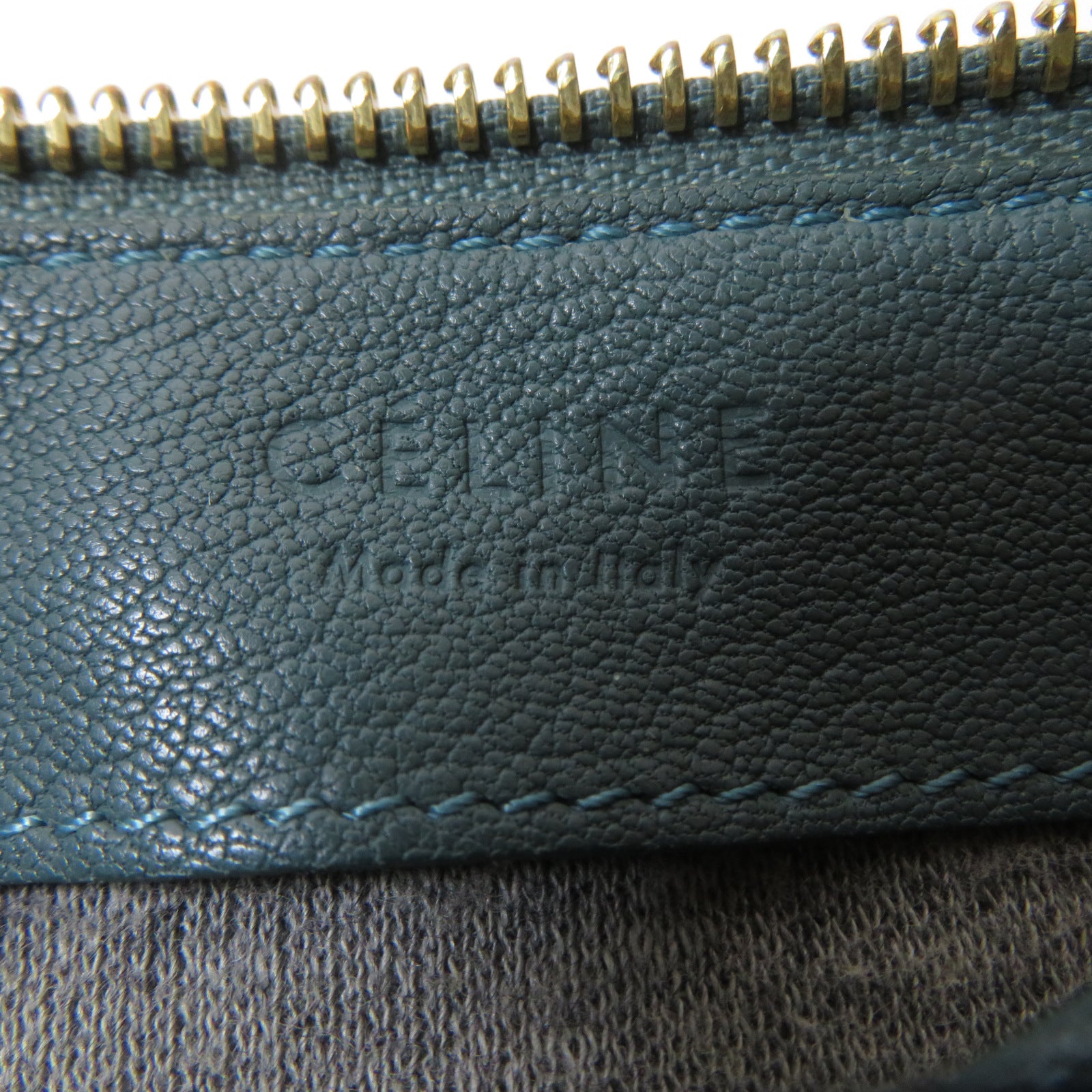 CELINE 牛皮皮革Shoulder Bag金扣肩背袋綠色