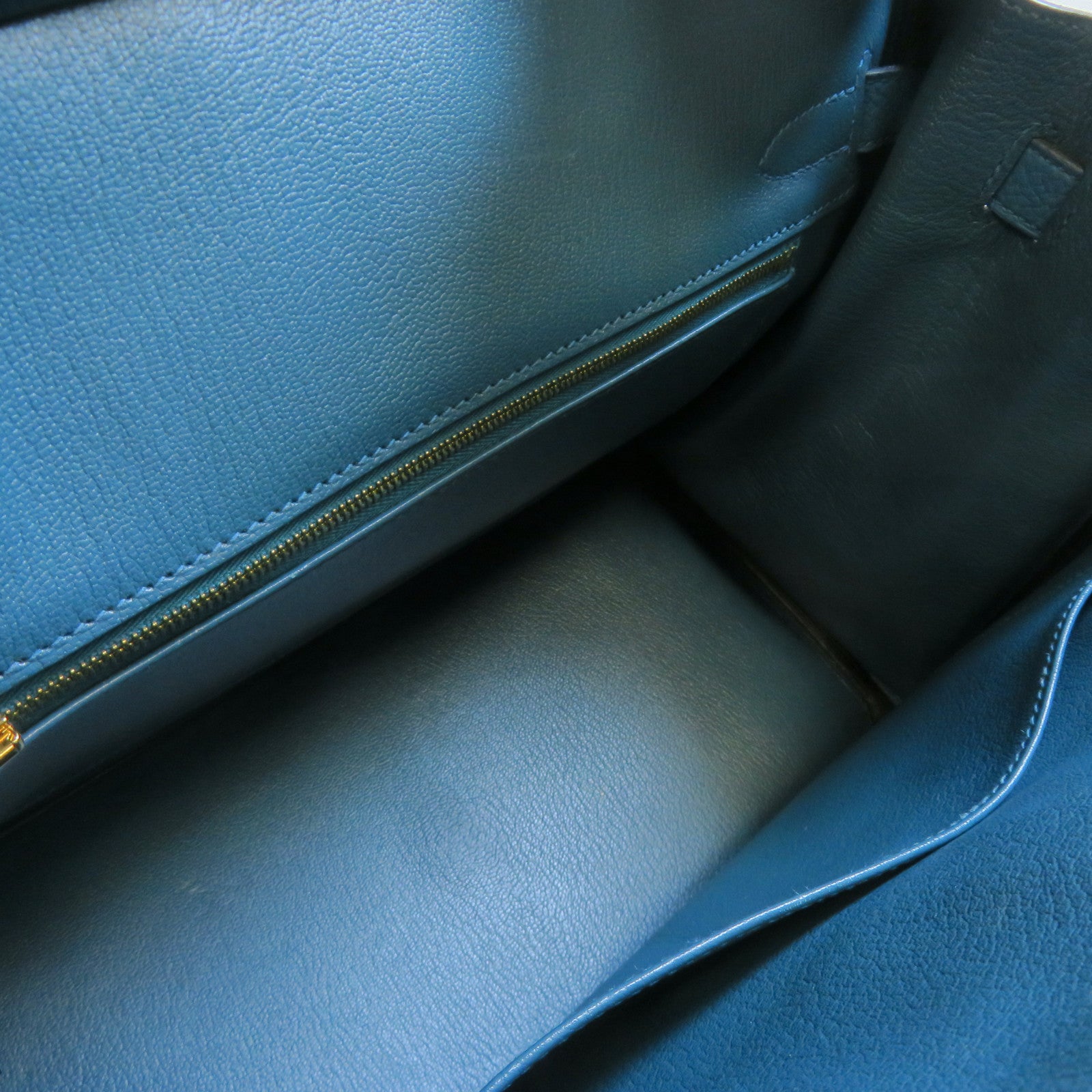 HERMES Togo皮革Birkin 30金扣手挽袋伊茲密爾藍色