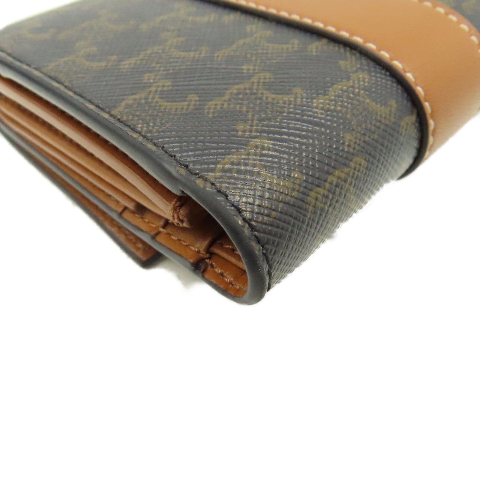CELINE 塗層皮革Small Trifold Wallet短錢包啡色