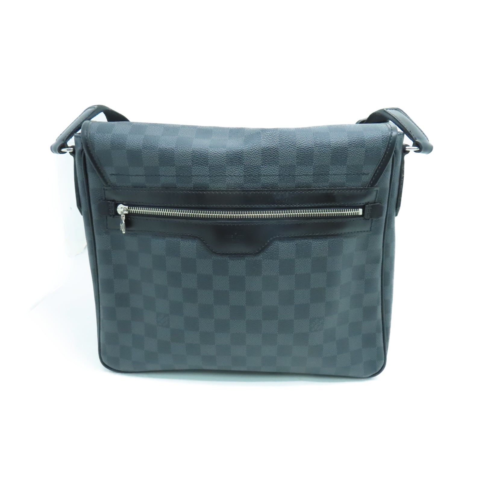 LOUIS VUITTON Damier Graphite Daniel MM銀扣肩背袋黑色