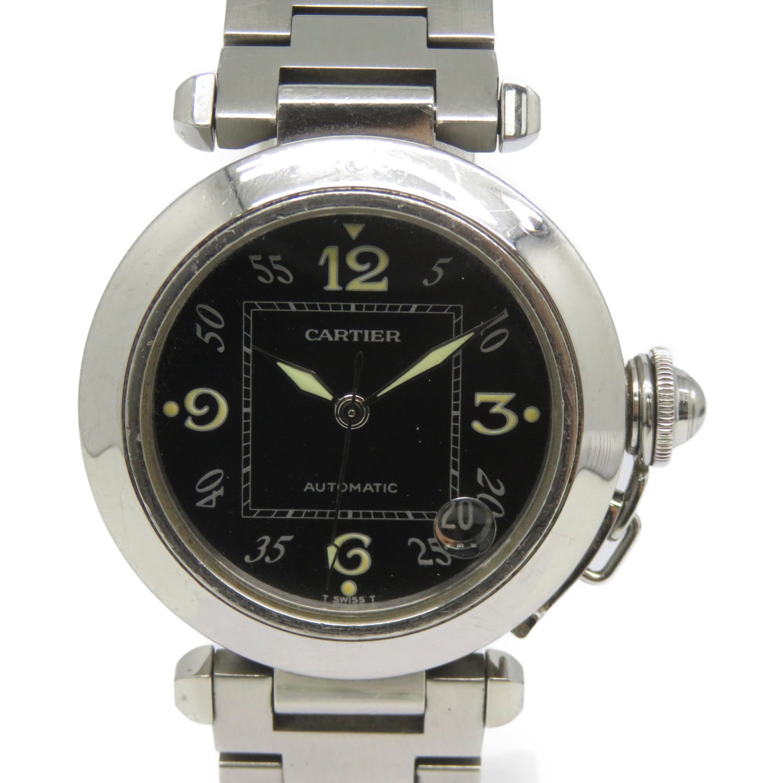 CARTIER Pasha C不鏽鋼手錶自動機芯黑色