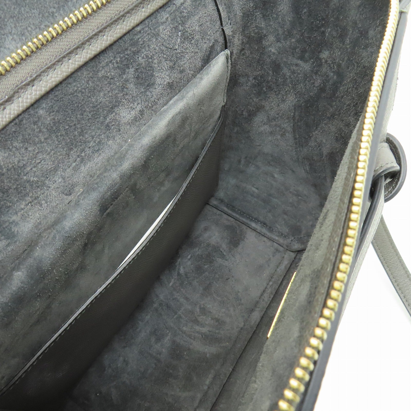 CELINE 牛皮皮革Micro Belt Bag金扣手挽肩背兩用袋灰色