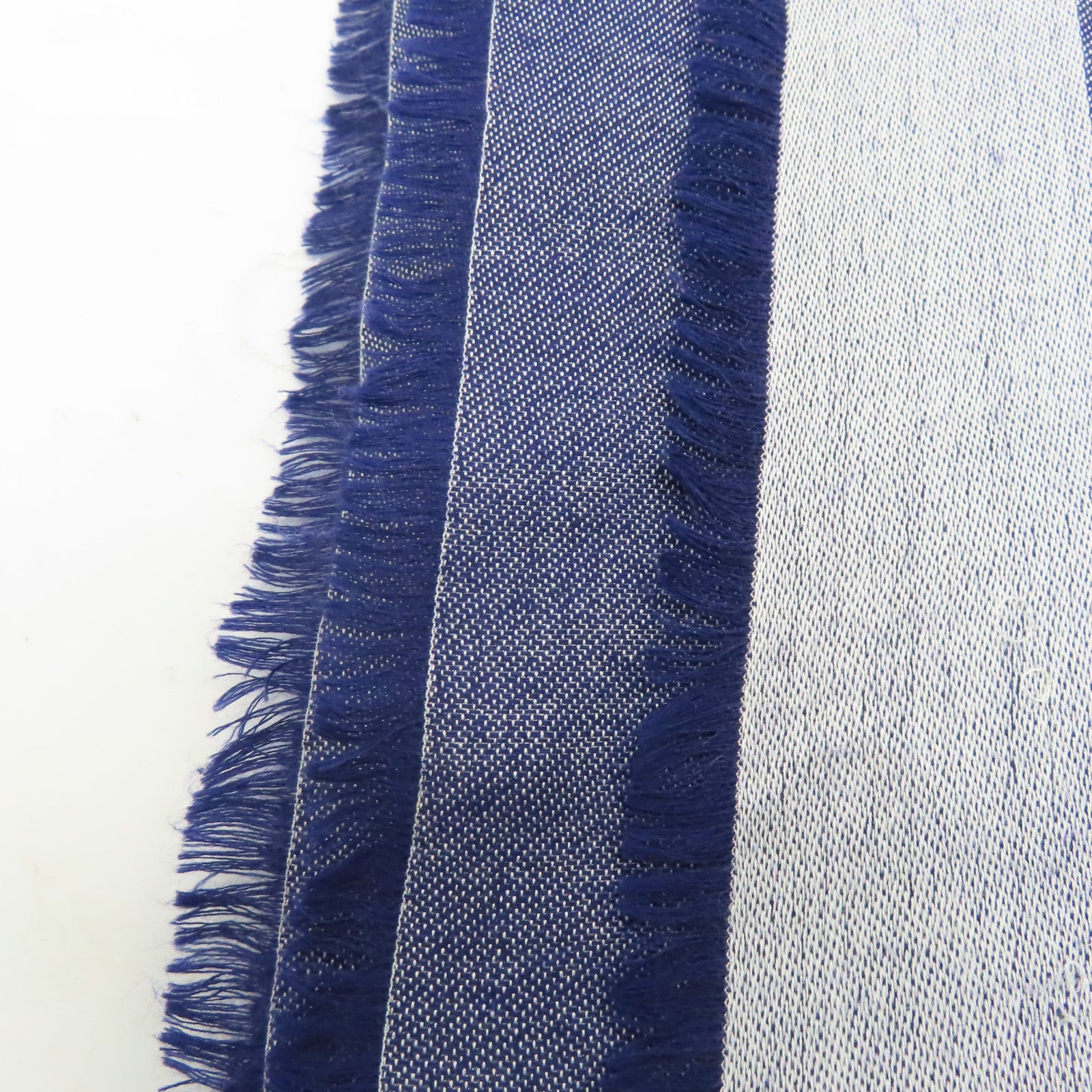 LOUIS VUITTON 【激減優惠】絲質/羊毛Monogram Scarf圍巾藍色/白色