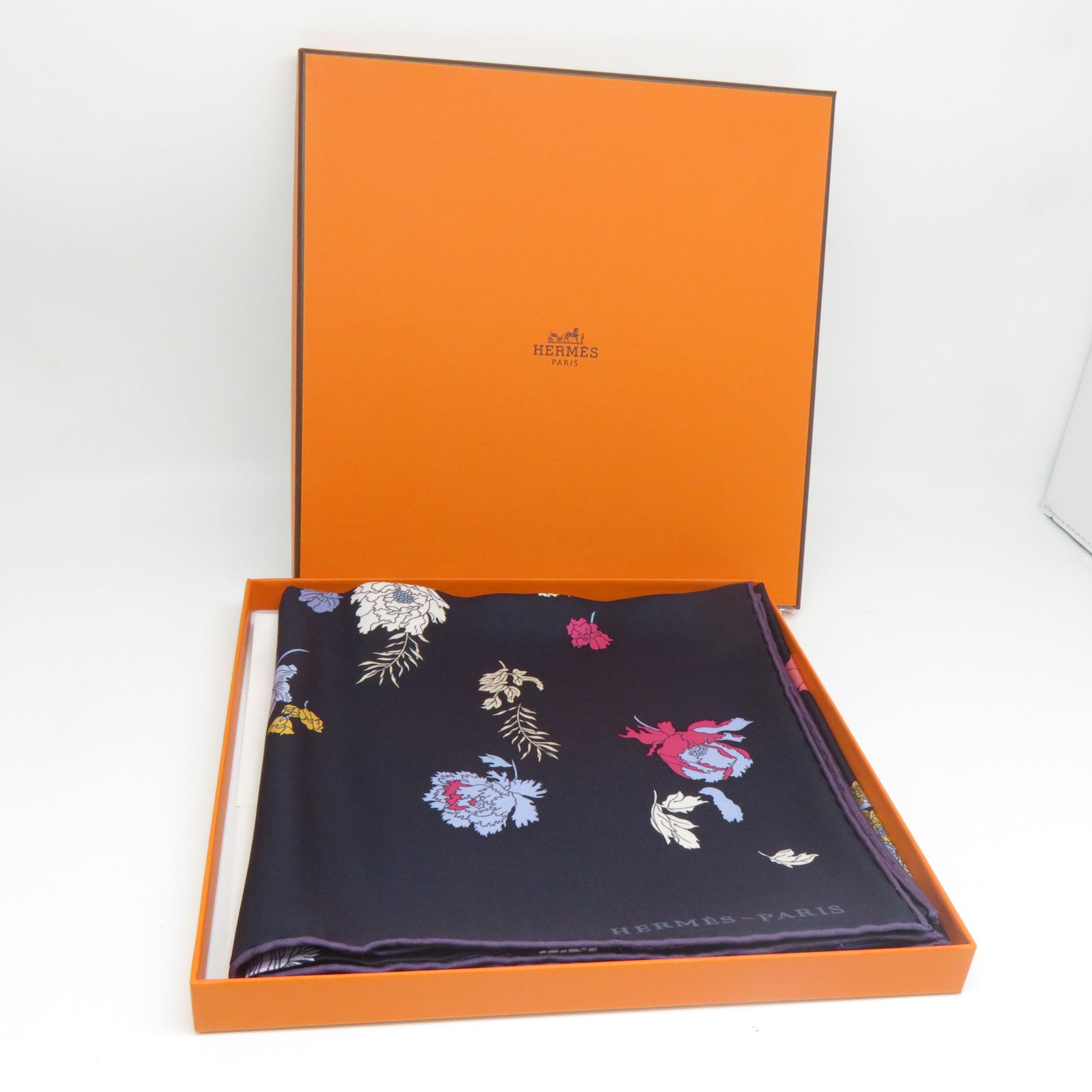 HERMES 絲質Scarf絲巾藍色
