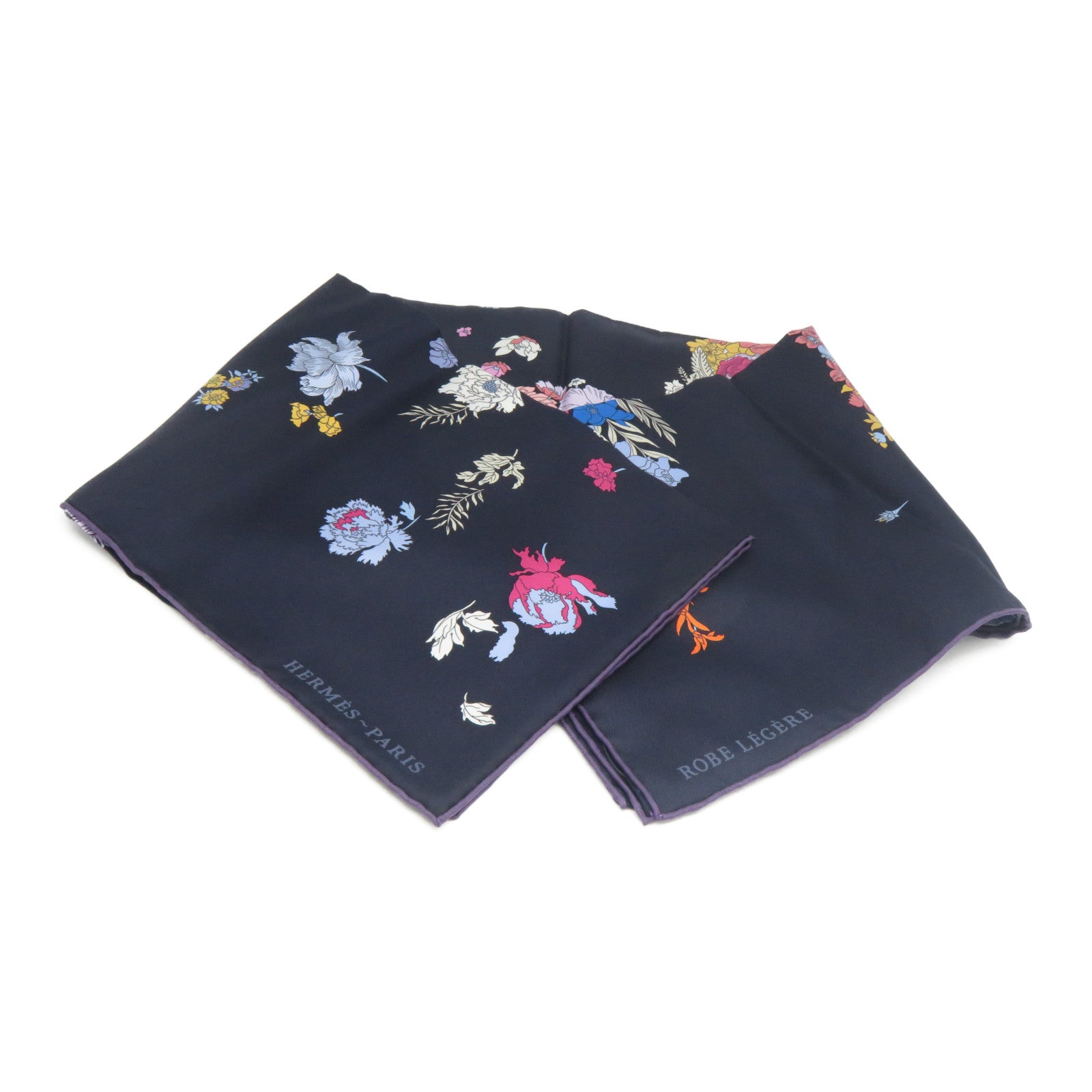 HERMES 絲質Scarf絲巾藍色