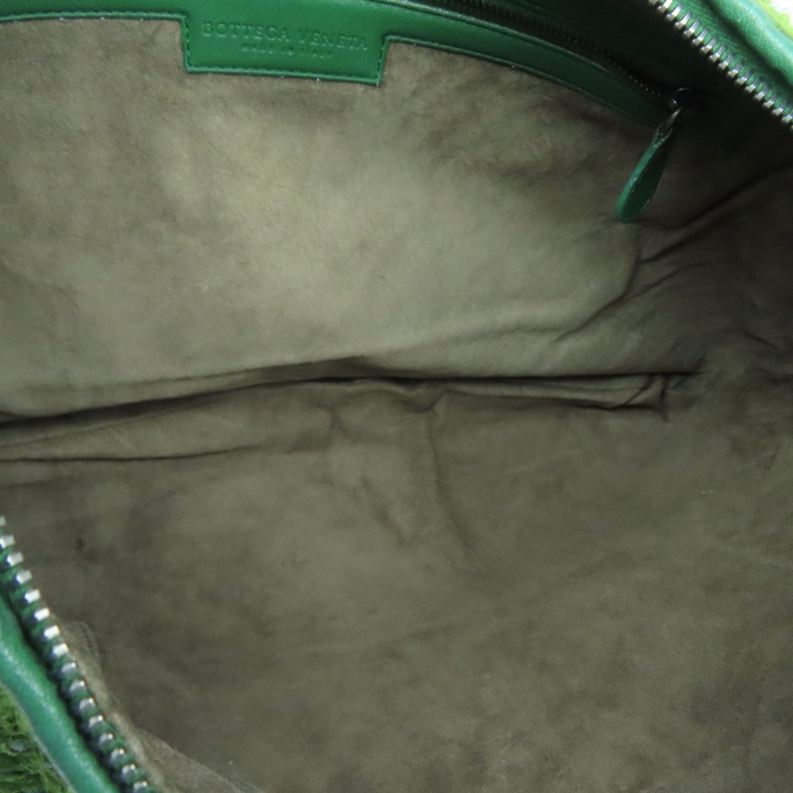 BOTTEGA VENETA 牛皮皮革Hand Bag銀扣手挽袋綠色