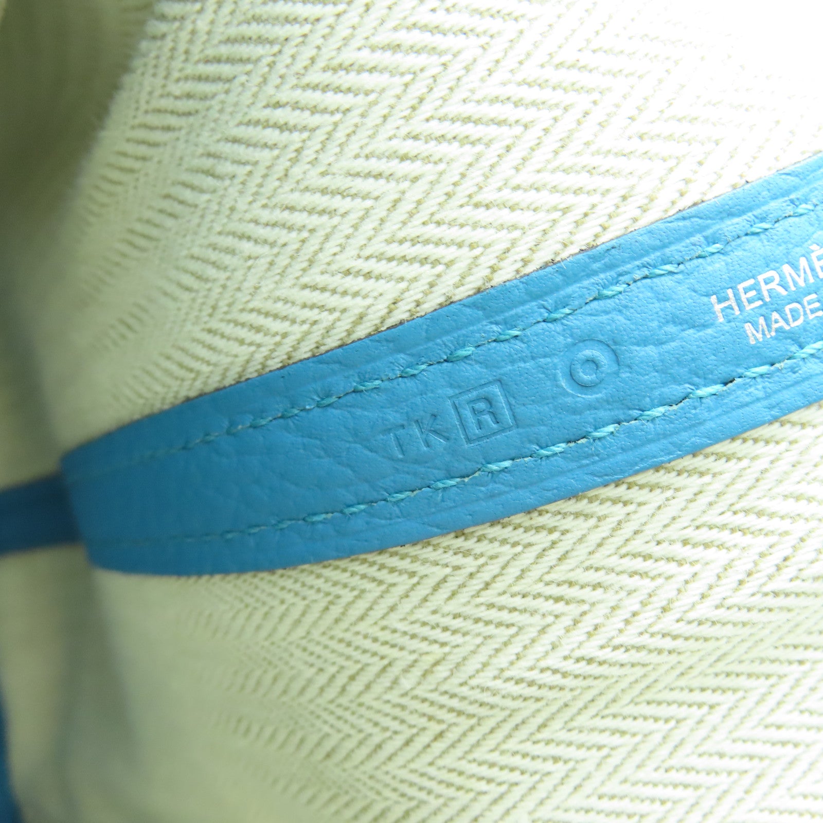 HERMES 【激減優惠】Negonda皮革GardenParty PM銀扣手挽袋Bleu Izmir藍色