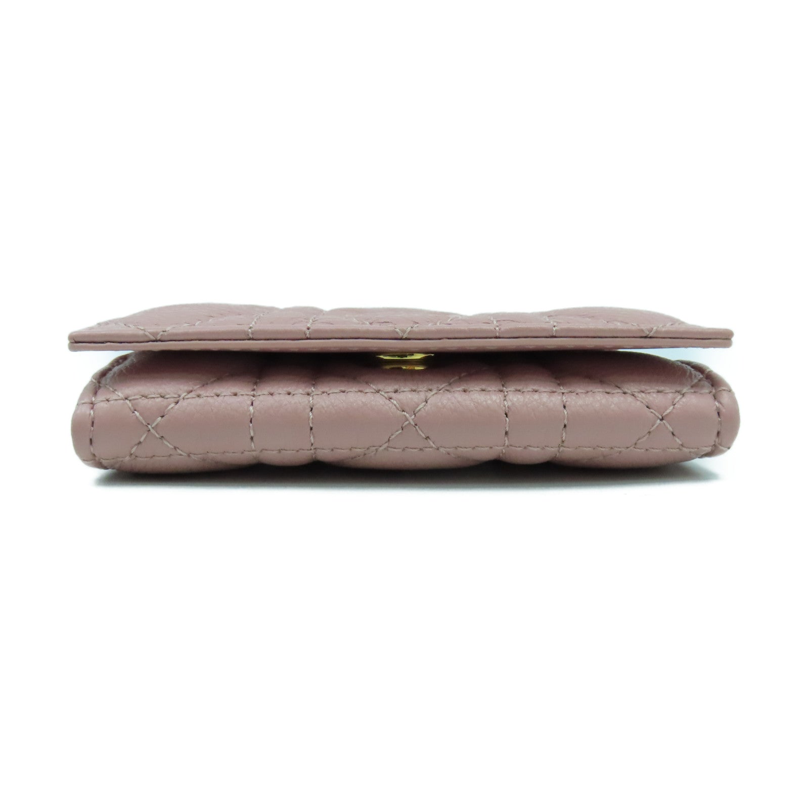 Dior 牛皮皮革Caro XS Wallet金扣錢包粉紅色