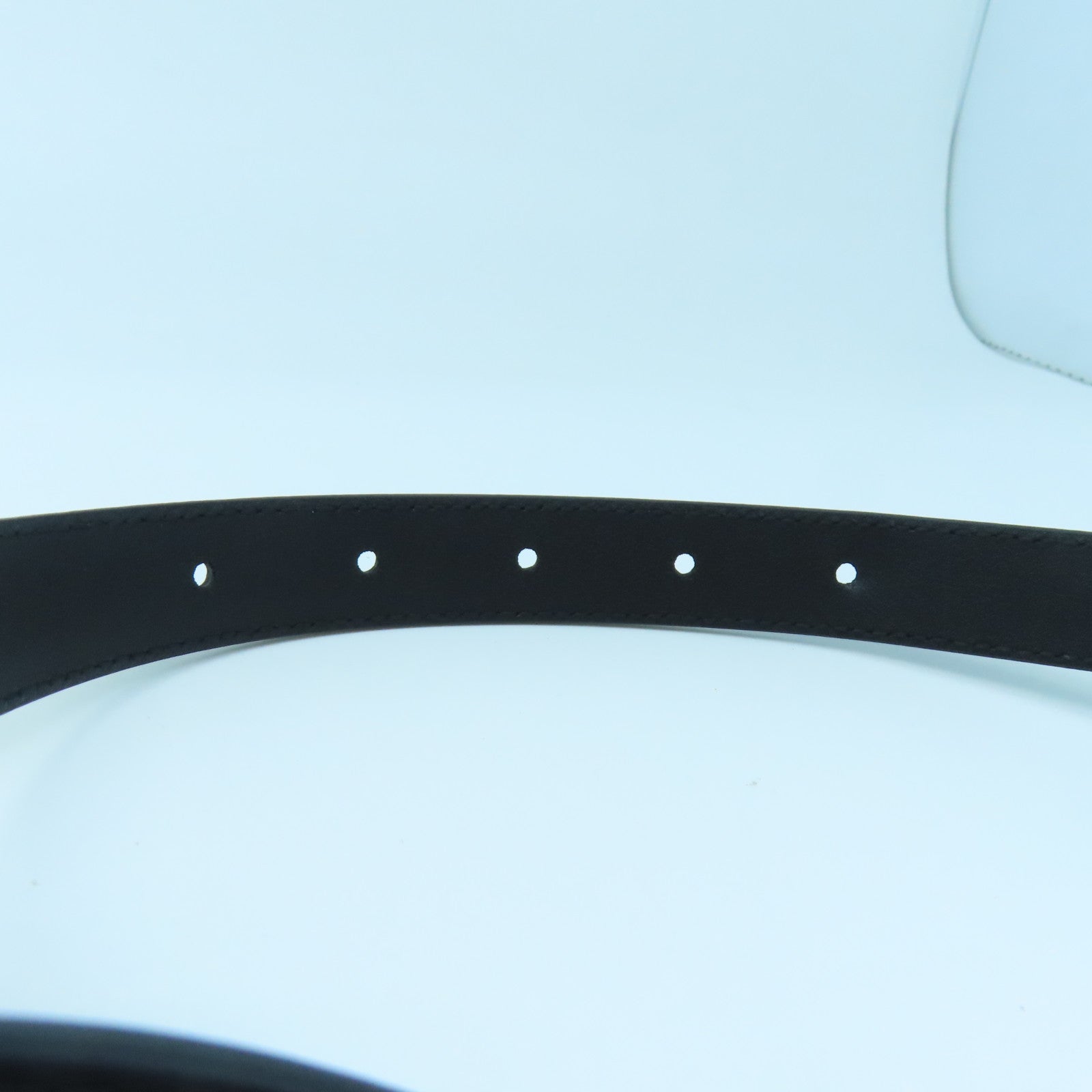 GUCCI Cowhide Leather Belt 85cm Gold Buckle Belt Black