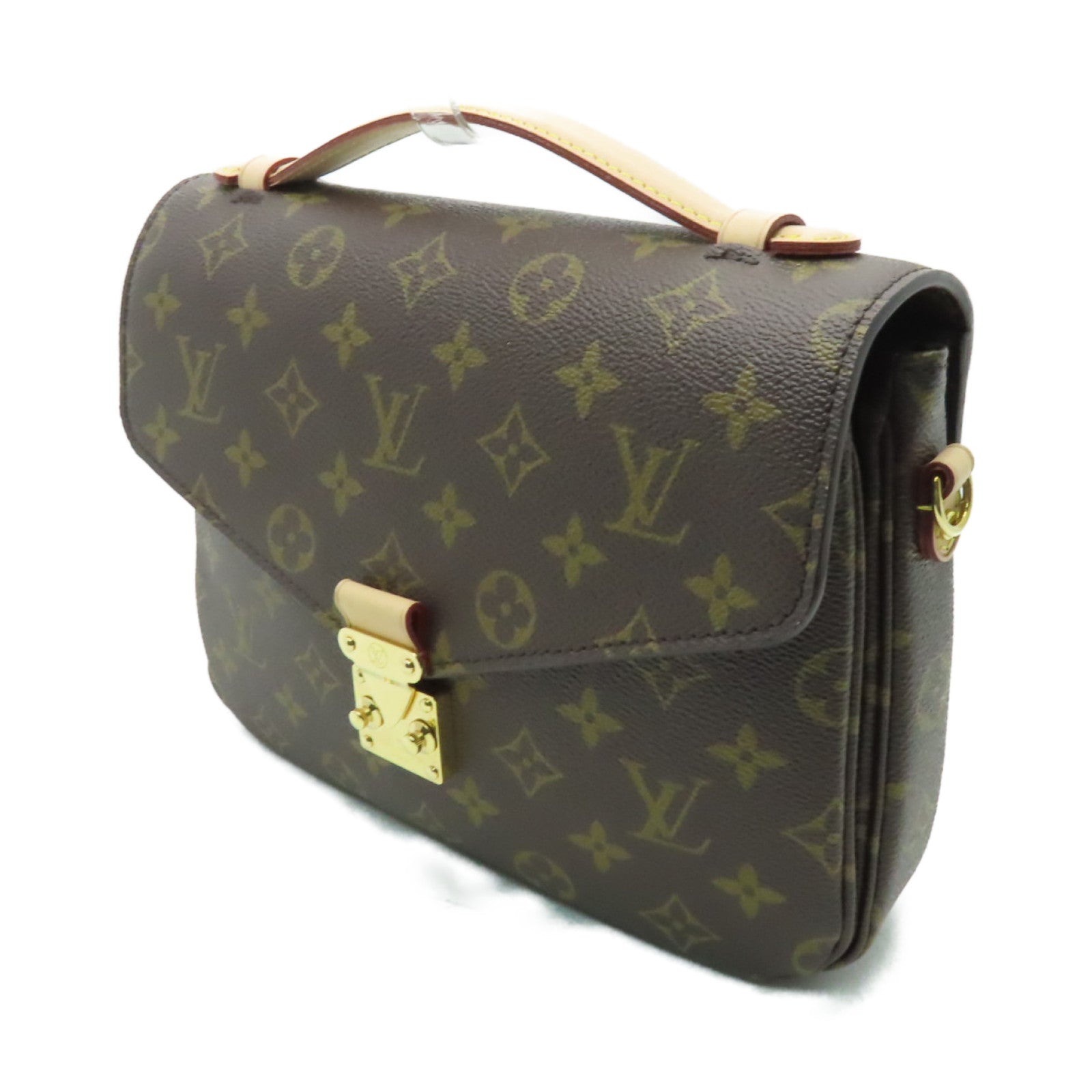 LOUIS VUITTON Monogram Pochette Metis金扣手挽肩背兩用袋棕色