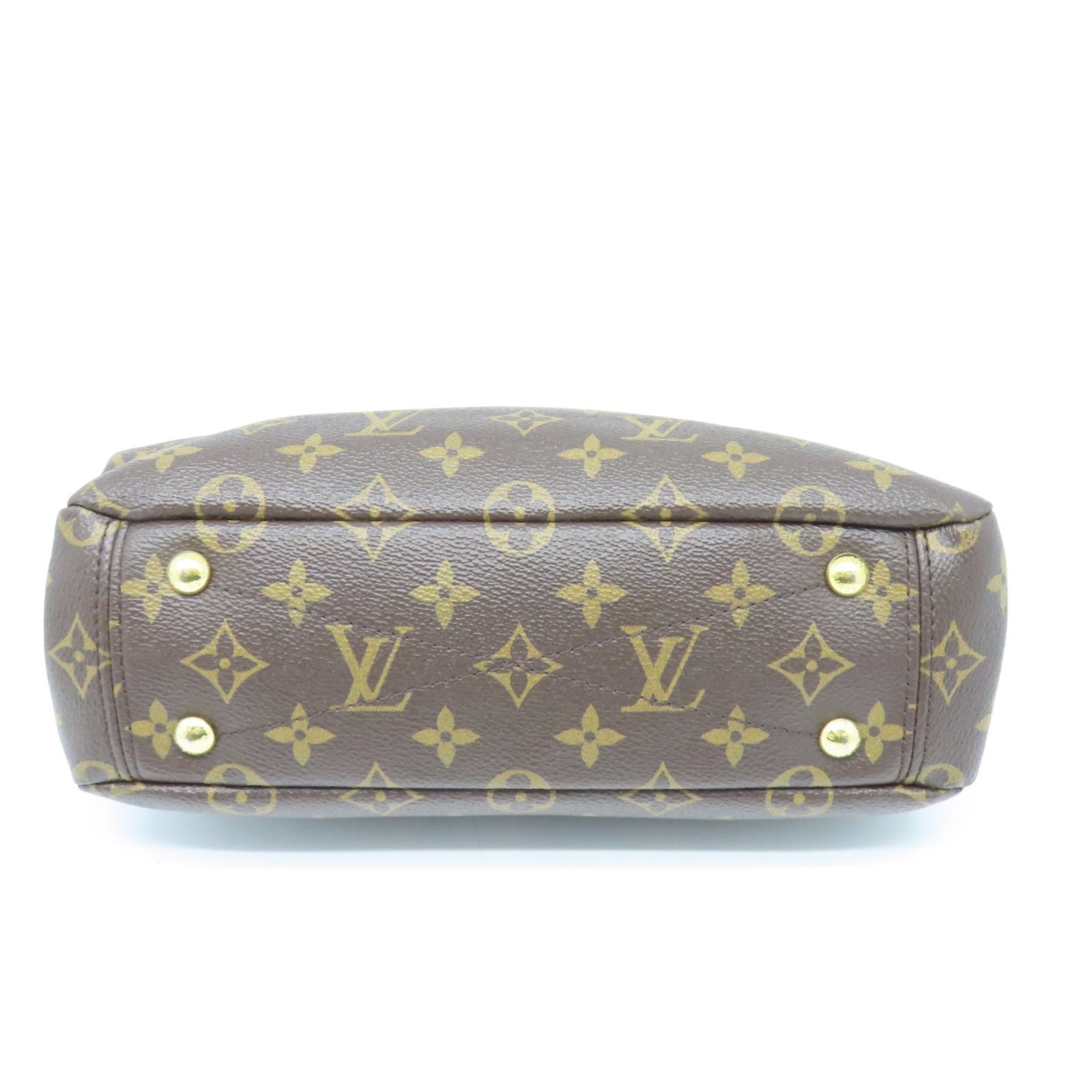 LOUIS VUITTON Monogram Pallas BB Gold Buckle Handle Shoulder Bag Brown/Red