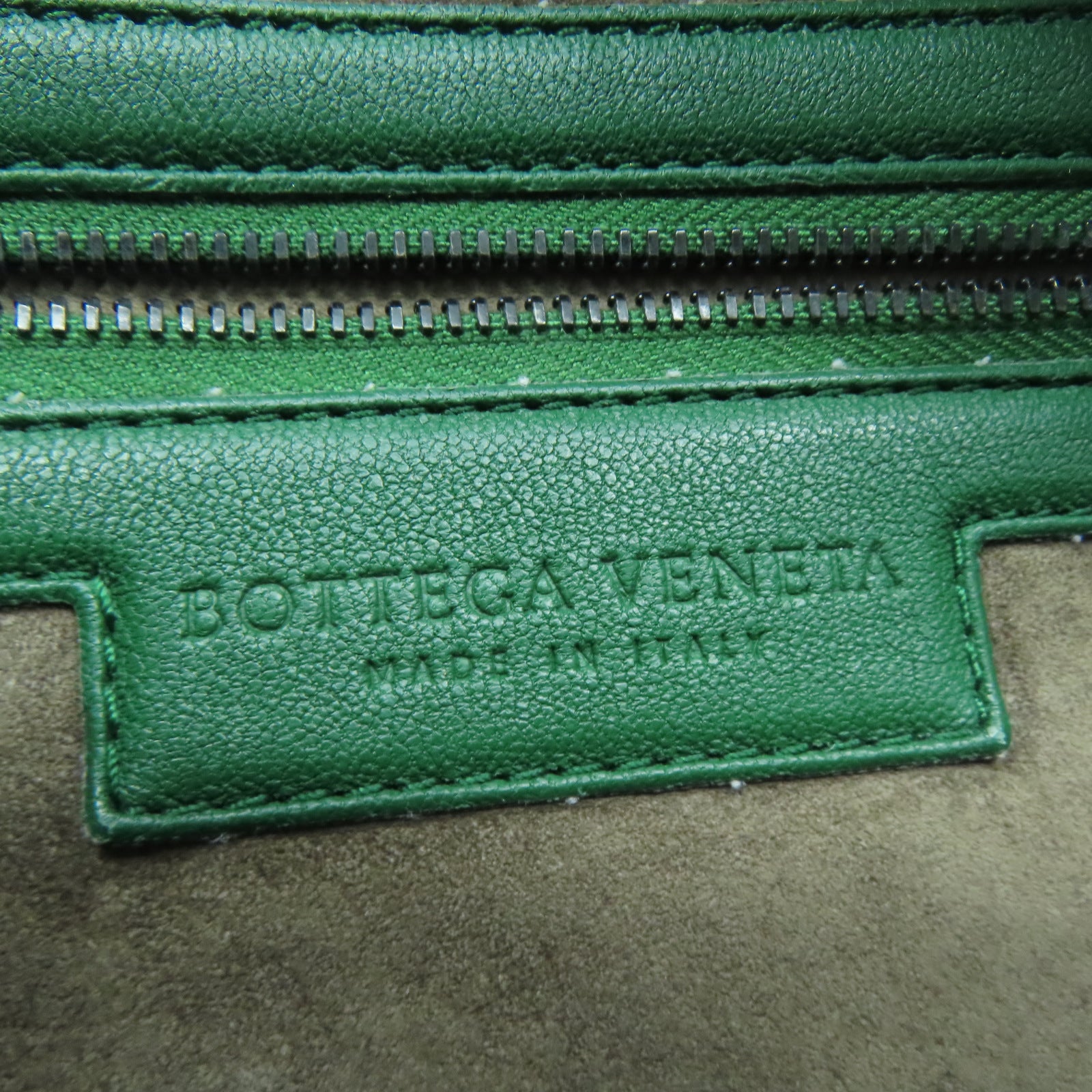 BOTTEGA VENETA 牛皮皮革Hand Bag銀扣手挽袋綠色