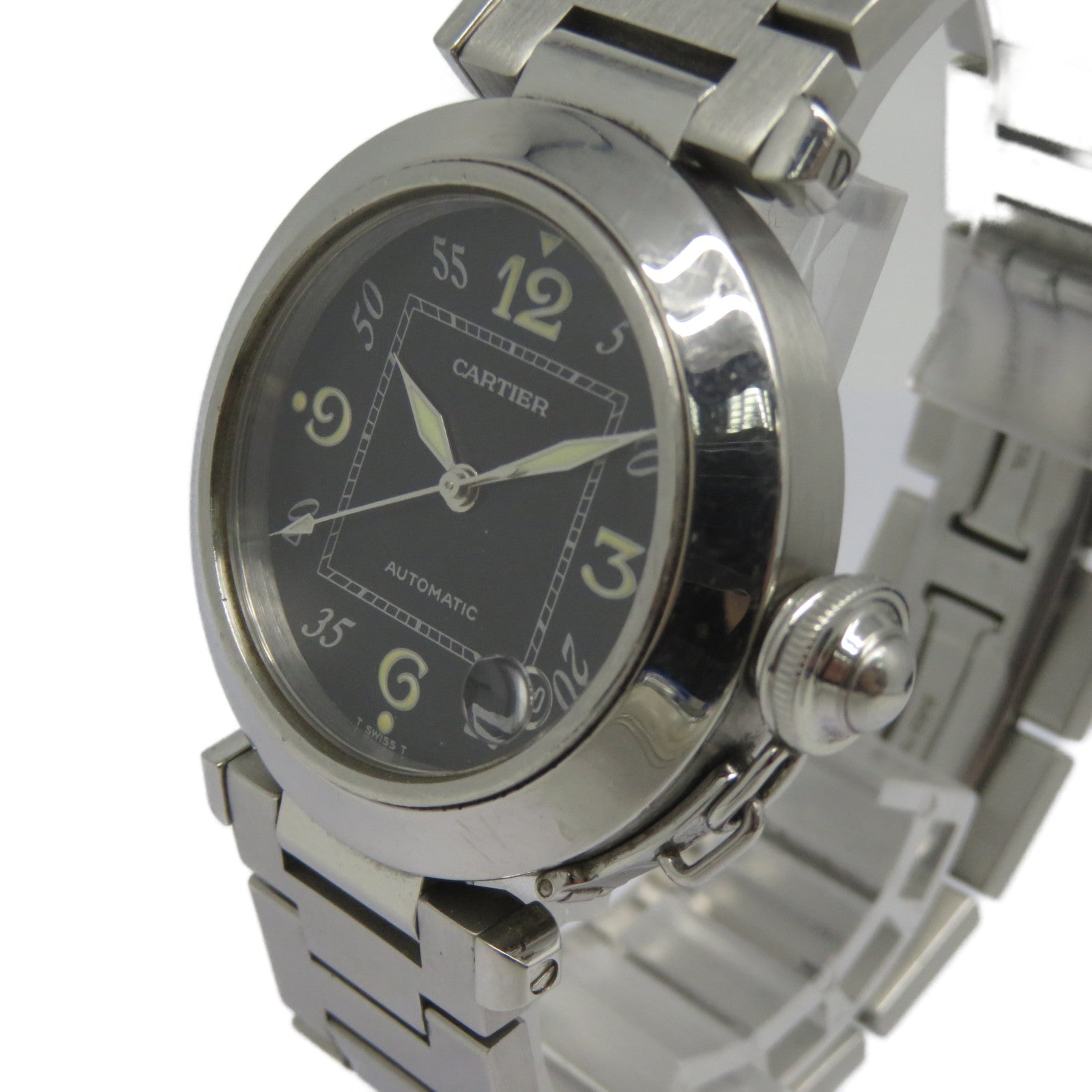 CARTIER Pasha C不鏽鋼手錶自動機芯黑色