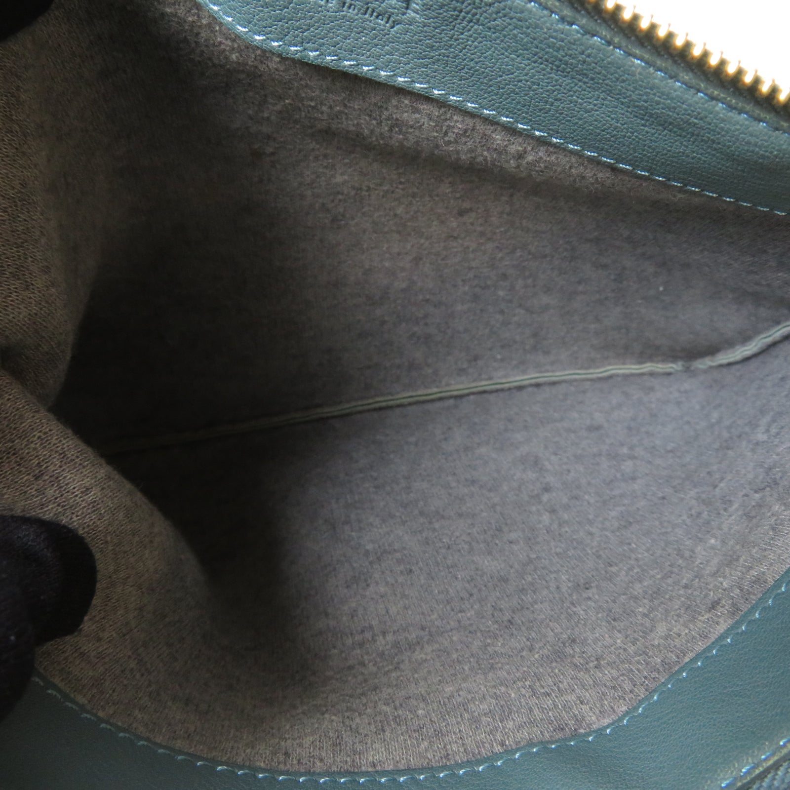 CELINE 牛皮皮革Shoulder Bag金扣肩背袋綠色