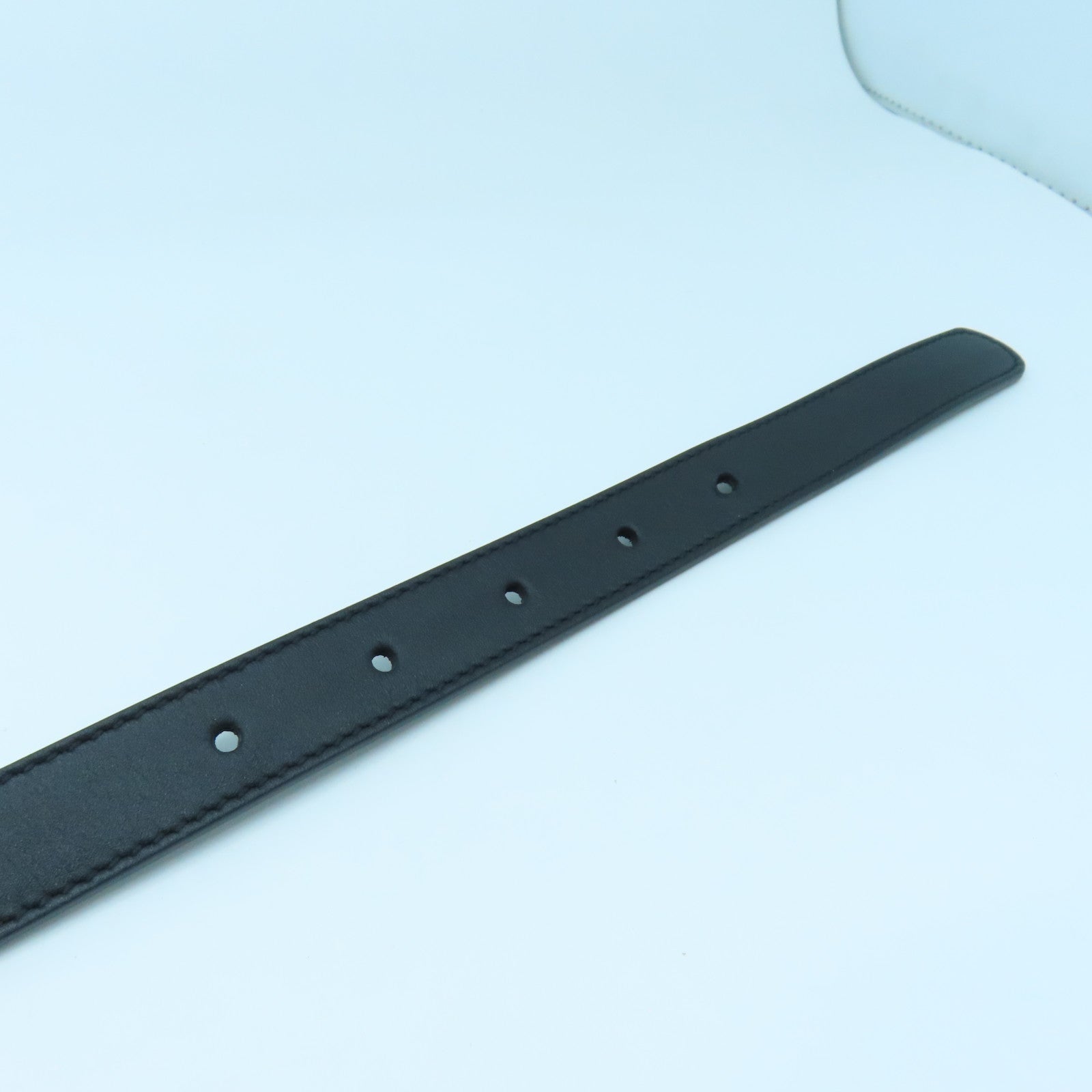 GUCCI Cowhide Leather Belt 85cm Gold Buckle Belt Black