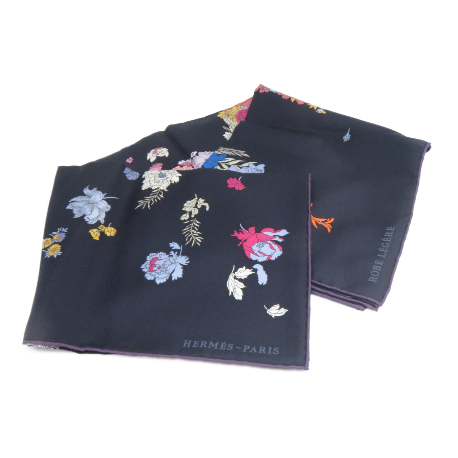 HERMES 絲質Scarf絲巾藍色