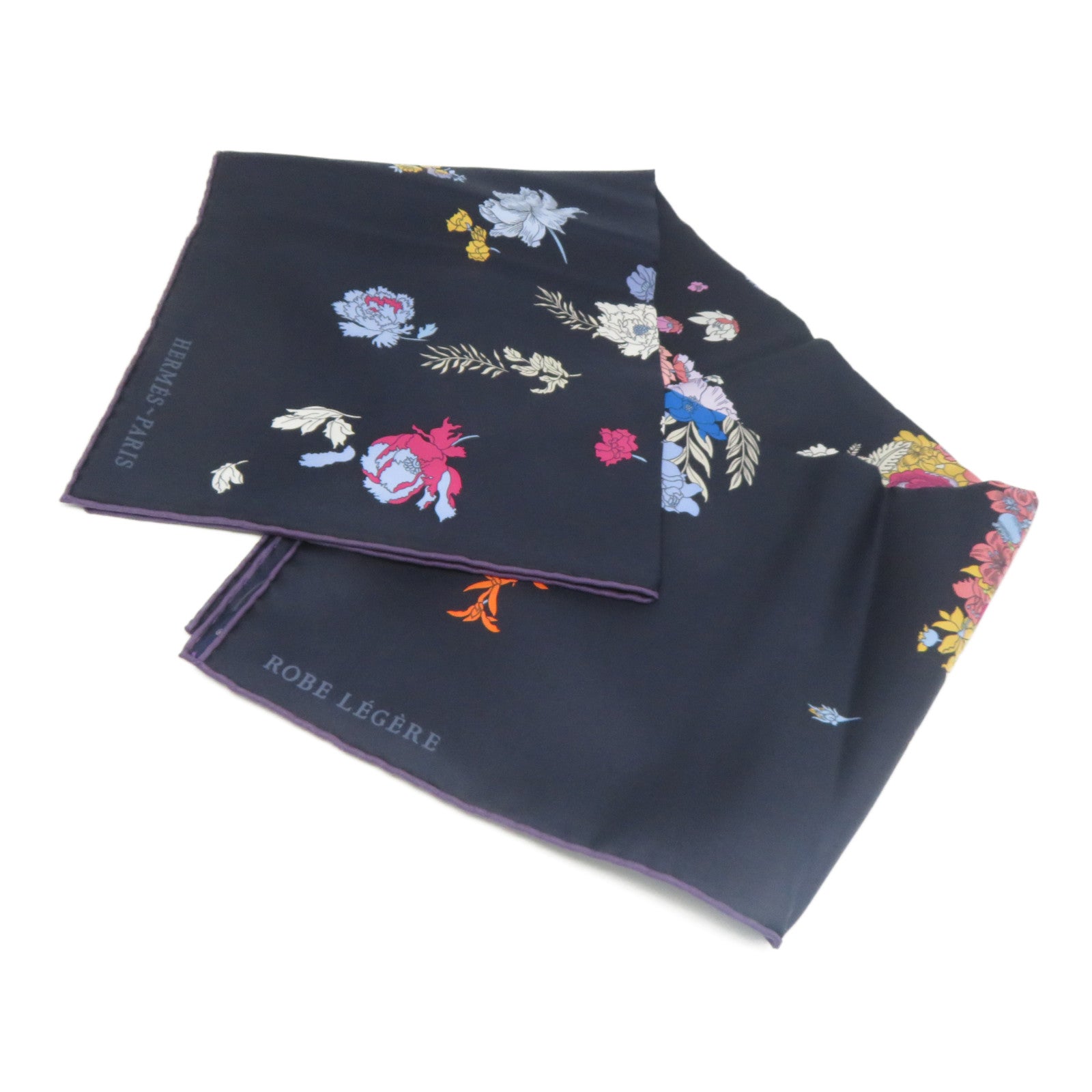 HERMES 絲質Scarf絲巾藍色