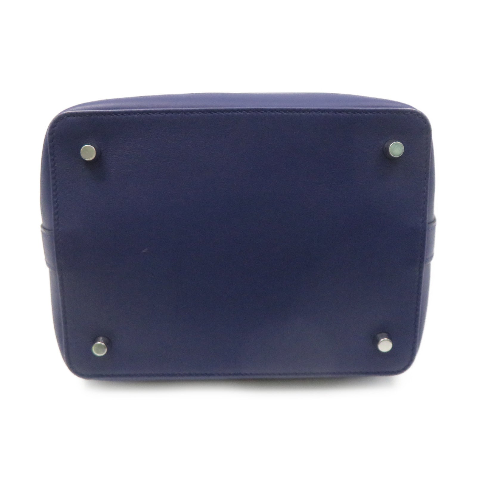 HERMES Swift皮革Toolbox 20 2Way Shoulder Bag银扣手挽肩背两用袋Bleu Zellige蓝紫色