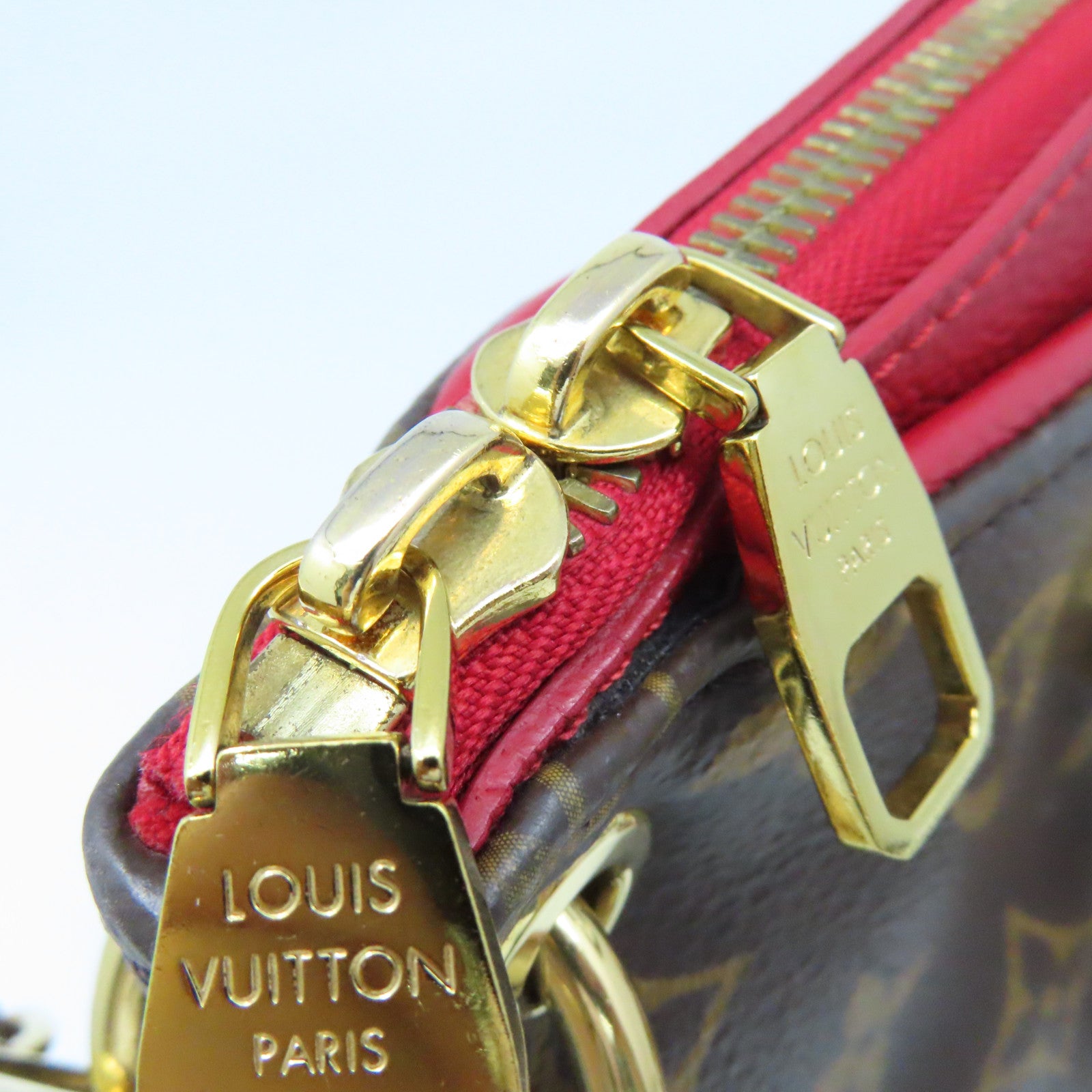 LOUIS VUITTON Monogram Pallas BB 2Way Shoulder Bag手挽肩背兩用袋啡色/紅色