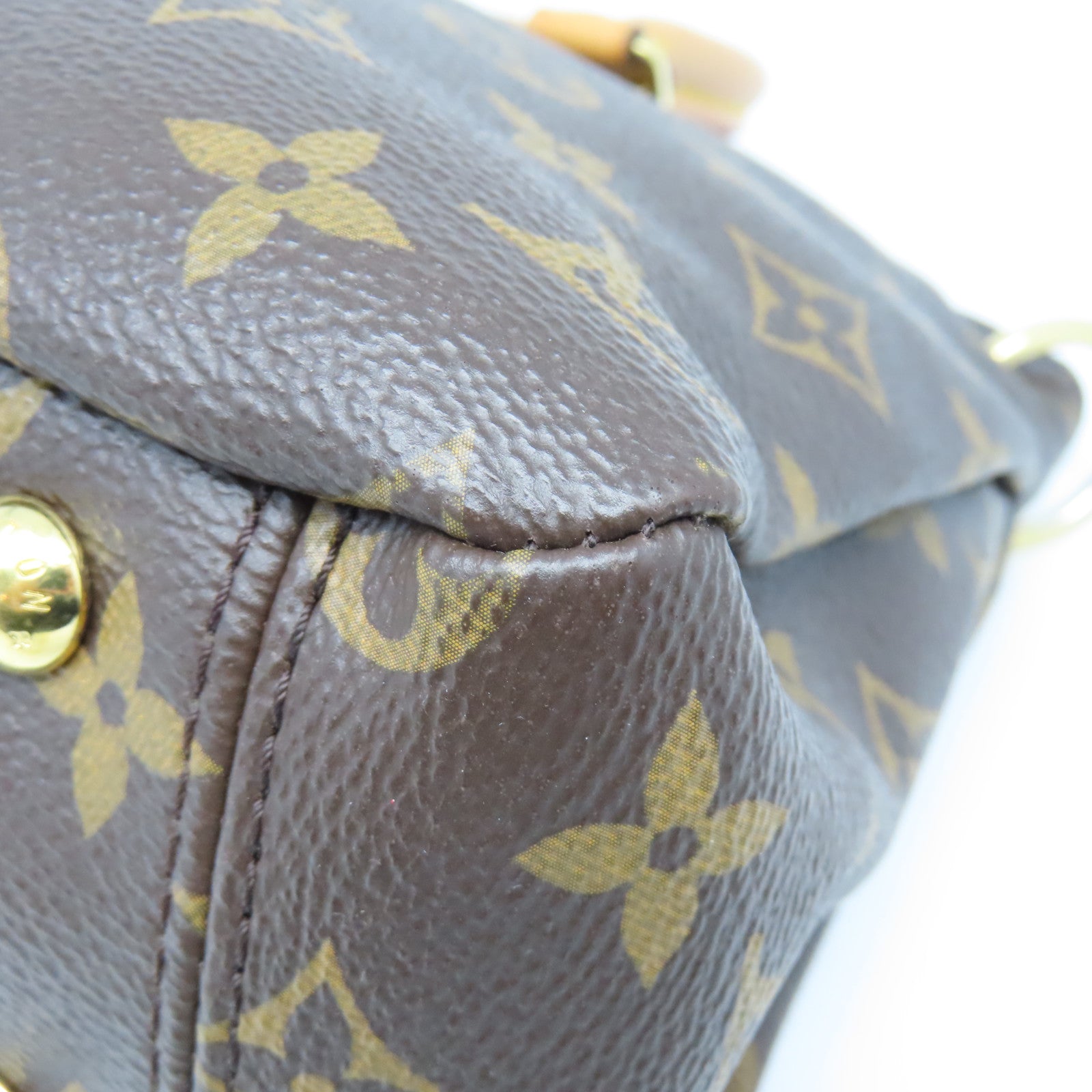 LOUIS VUITTON Monogram Pallas BB Gold Buckle Handle Shoulder Bag Brown/Red