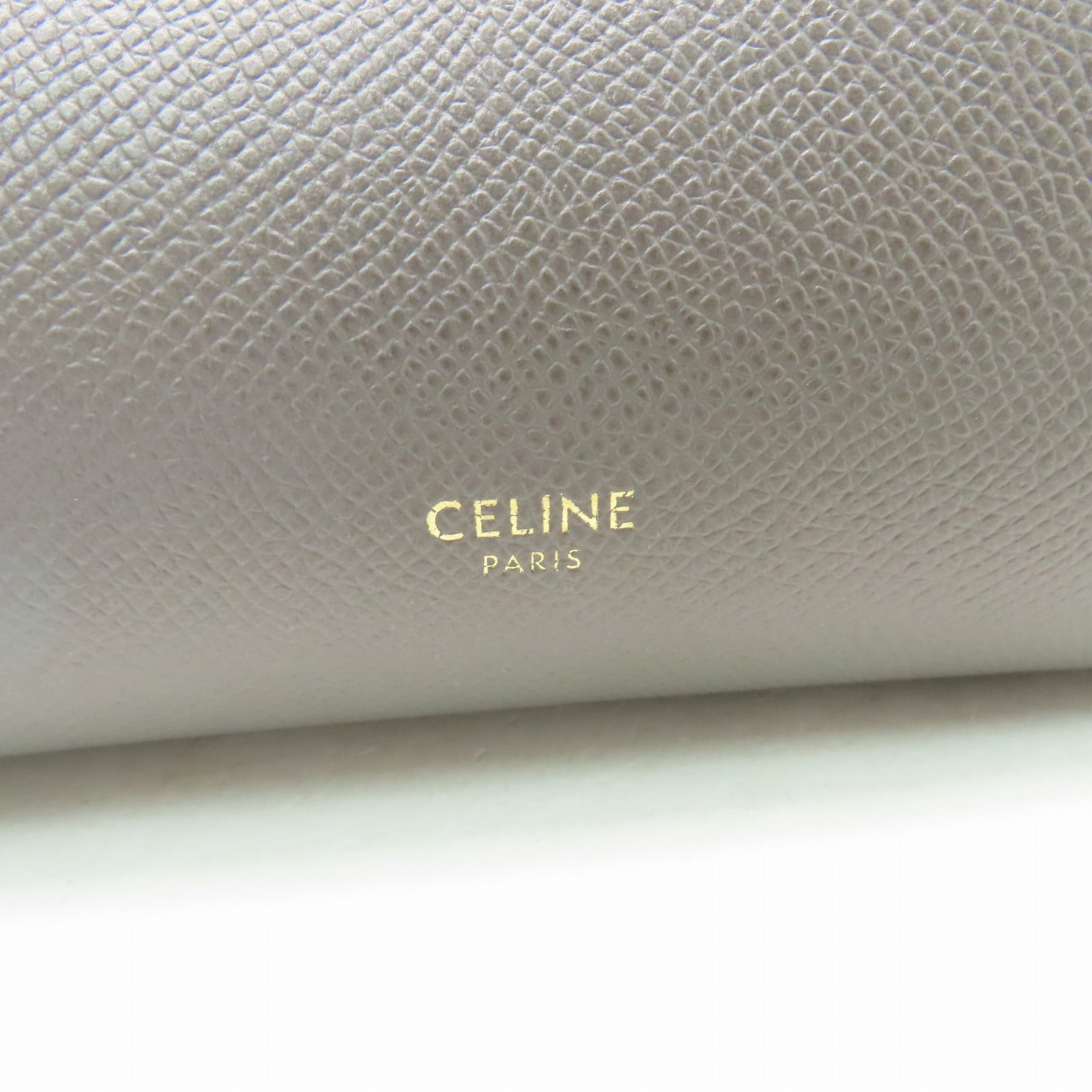 CELINE 牛皮皮革Micro Belt Bag金扣手挽肩背兩用袋灰色