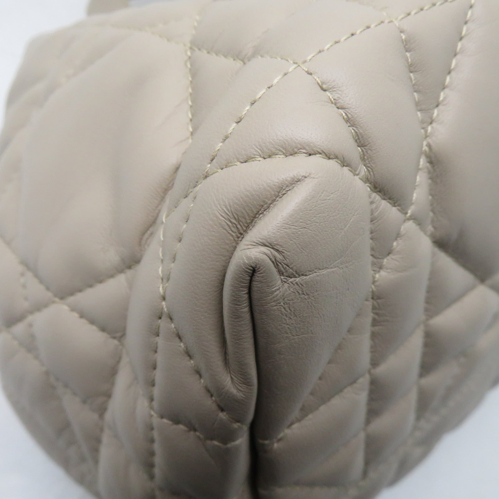 Dior 羊皮皮革Shoulder Bag金扣手挽肩背兩用袋米色