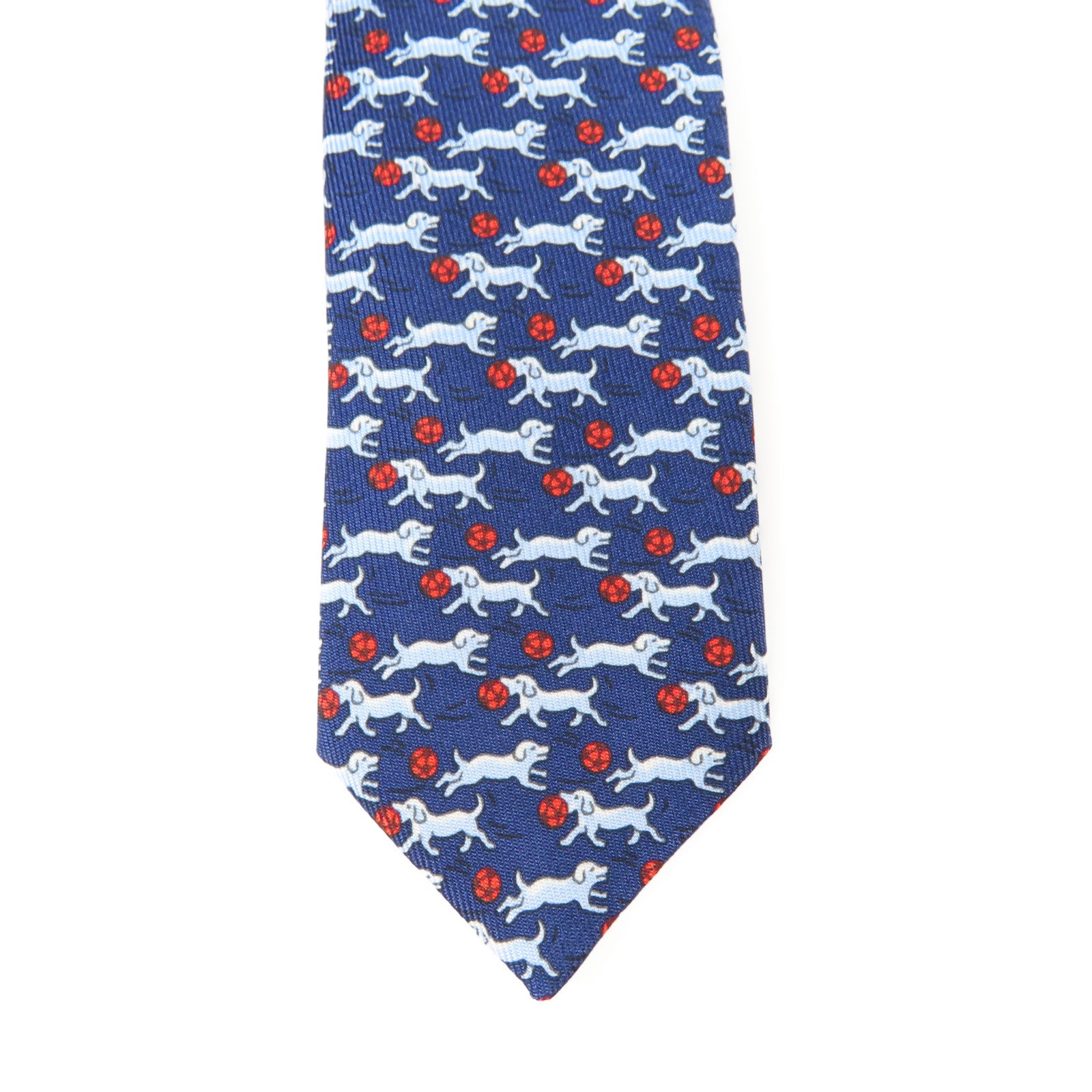 HERMES 絲質Necktie領帶藍色/紅色